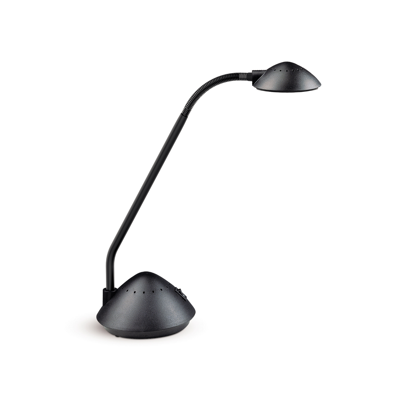 Lampe à poser LED MAULarc à bras flexible, noire