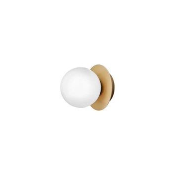 Lámpara de pared/techo Liila 1, IP44, dorado/ópalo, Ø 12 cm - Nuura