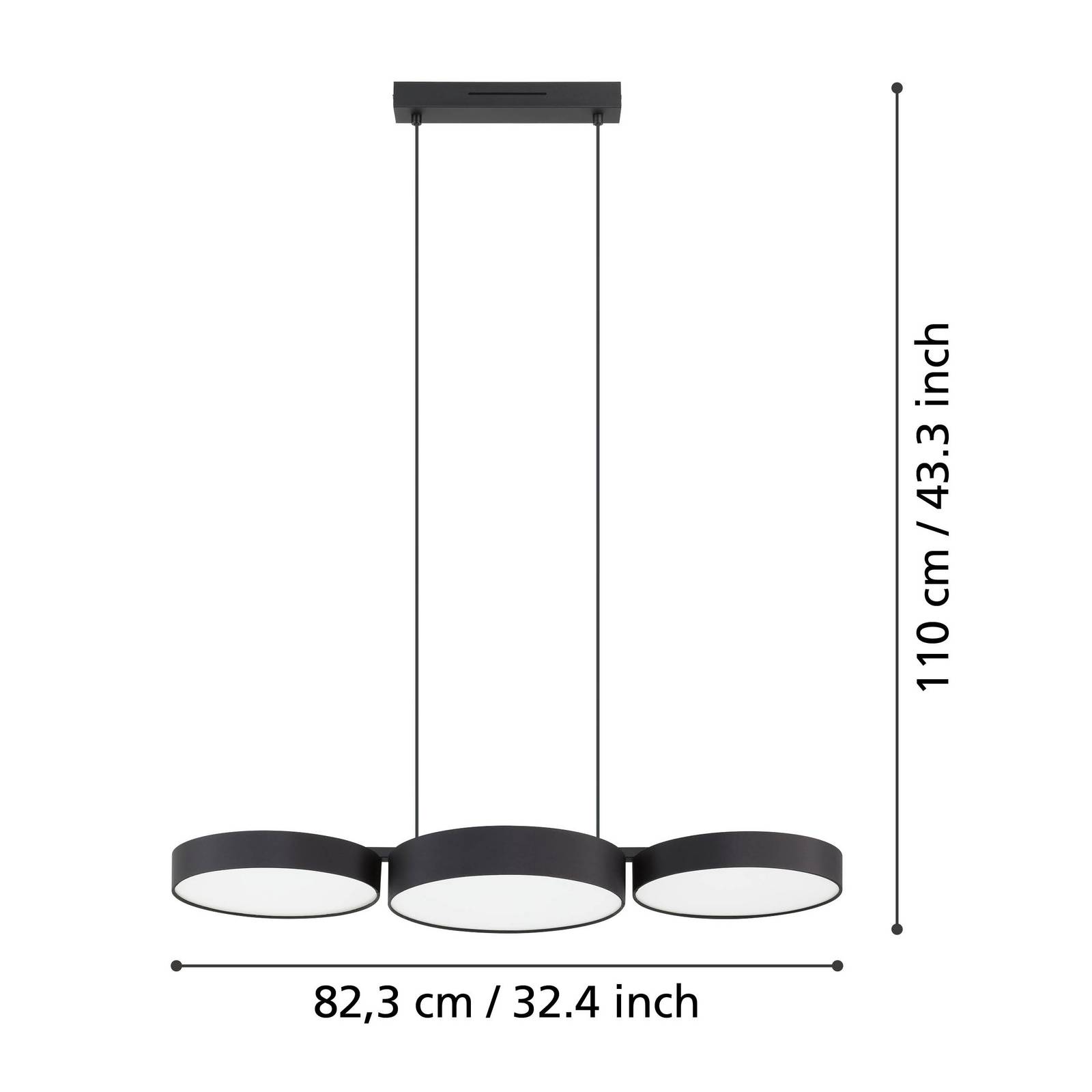 EGLO connect Smart Żyrandol LED Barbano-Z, czarny