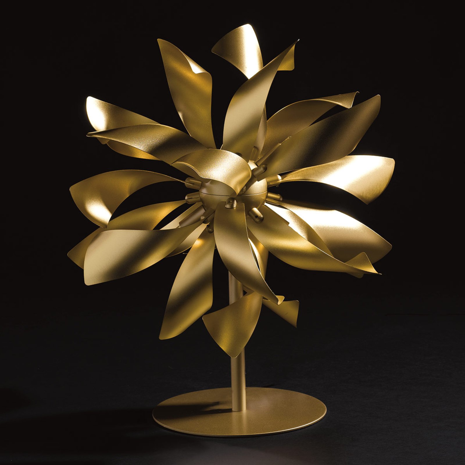 Eco-Light Bloom table lamp, gold-coloured, for Living / Dining Room, aluminium, G9, 28 W, energy efficiency: A++, H: 50 cm