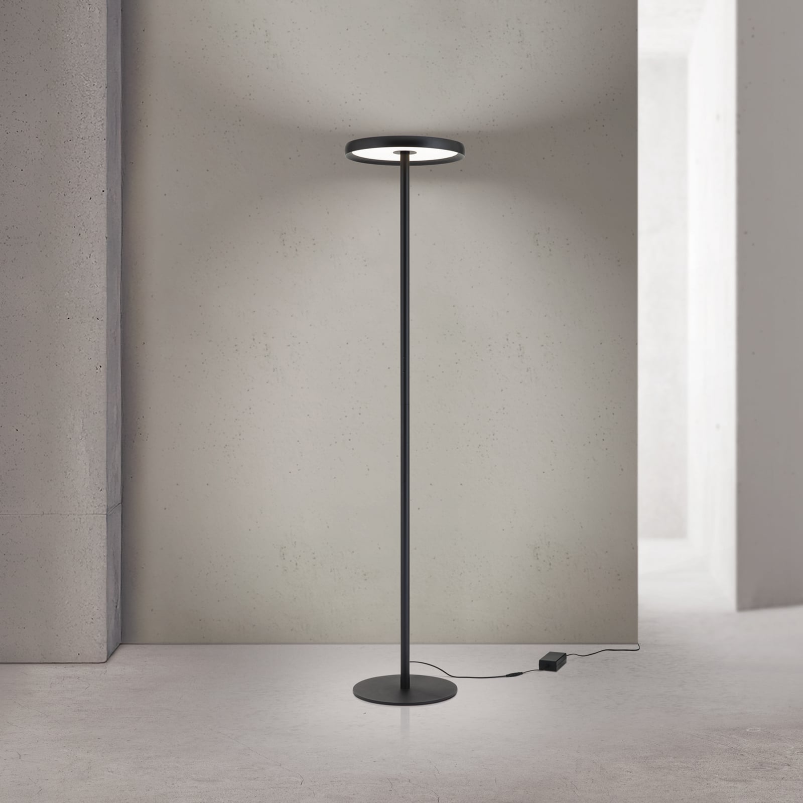 LED vloerlamp KANT, zwart, hoogte 185 cm, CCT, dim up/down