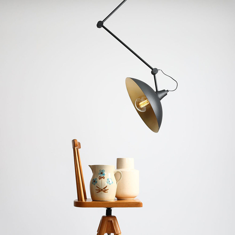 Deckenlampe 808 verstellbar 1-flammig schwarz/gold