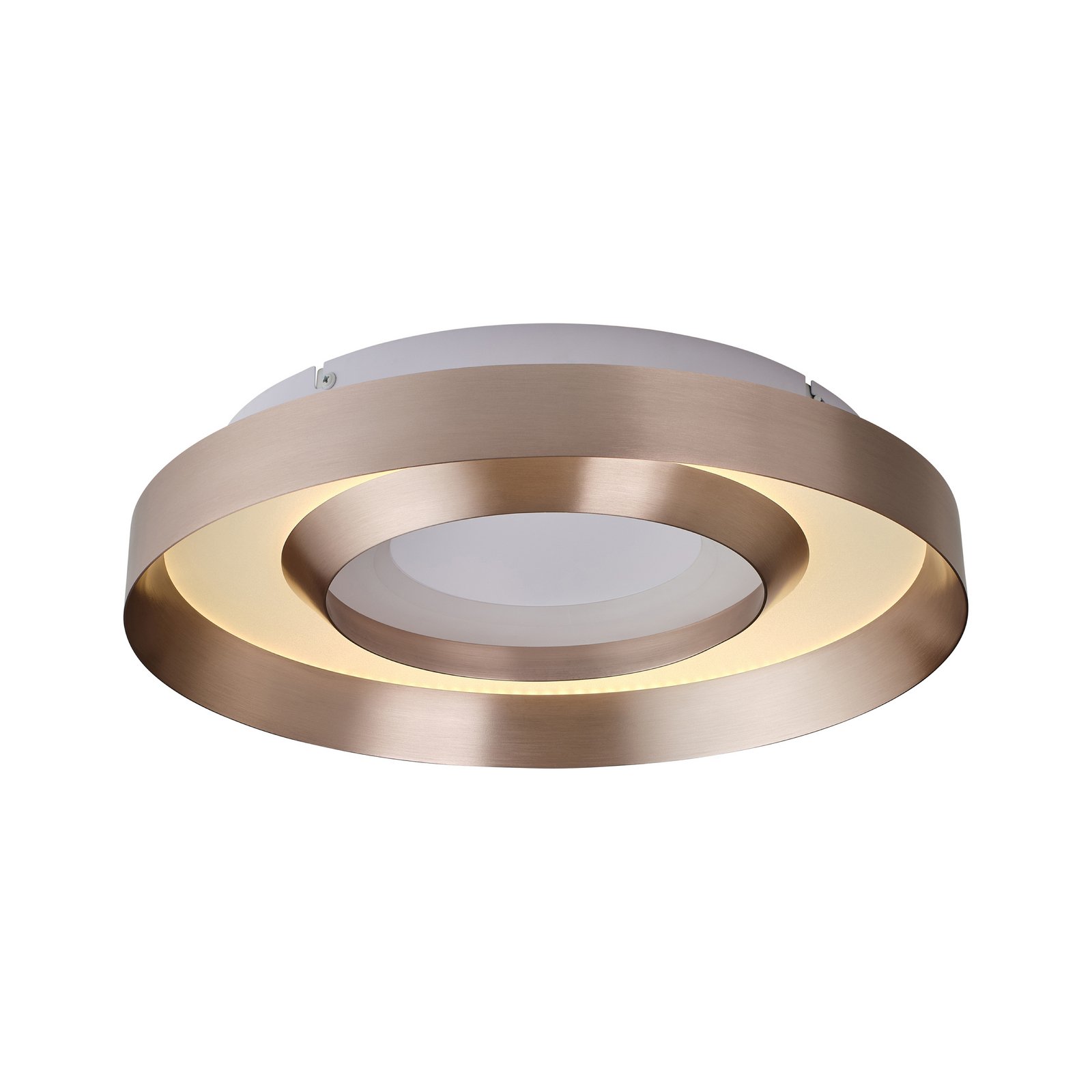 LED-taklampa Onix, Ø 40 cm, roséguld, metall