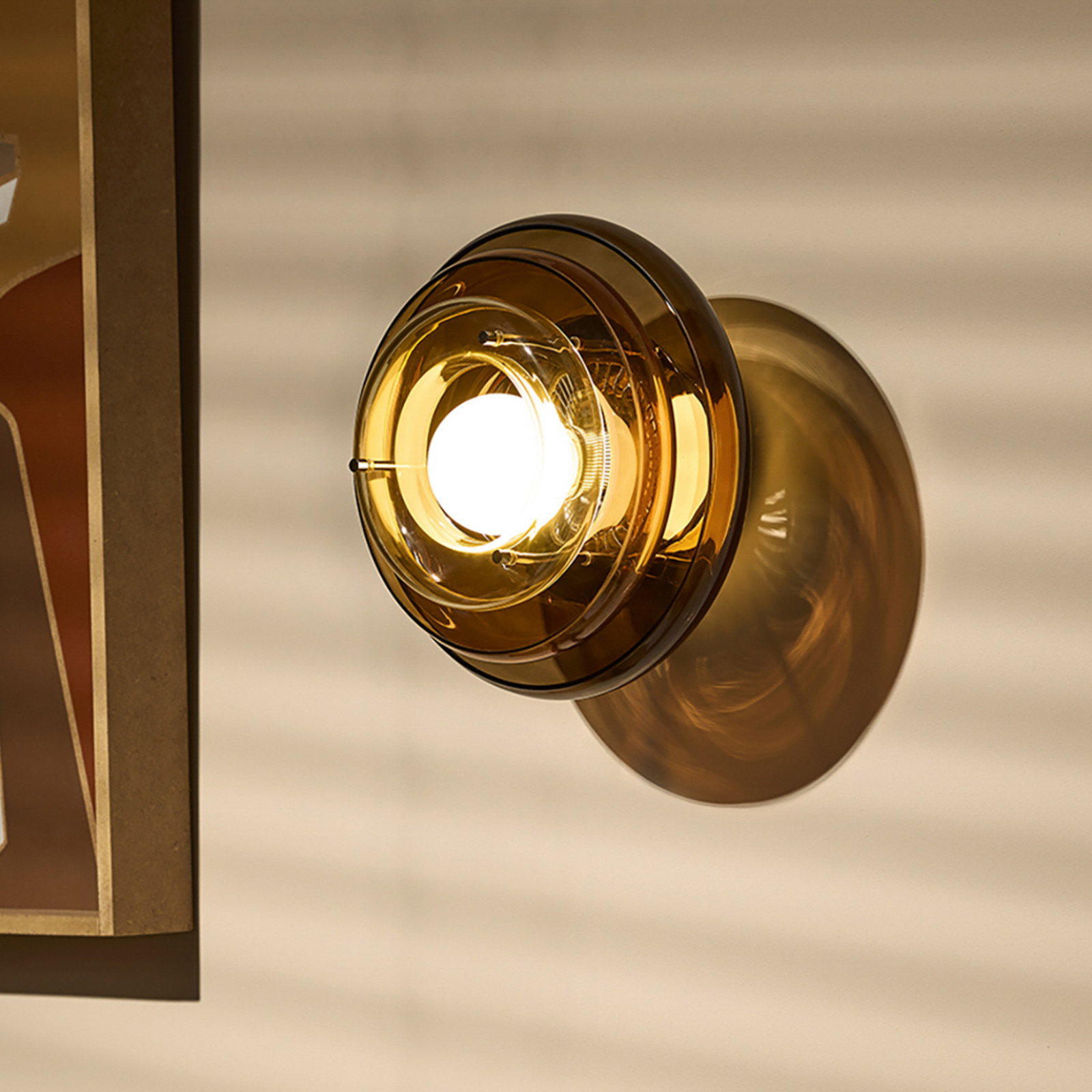 MARKET SET Aplică de perete Sunset Ø 28 cm chihlimbar sticlă E27 - Camera de zi / sufragerie - Design