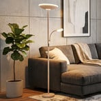 LED-Stehleuchte Sira, beige, CCT, Touchdimmer, Leselicht