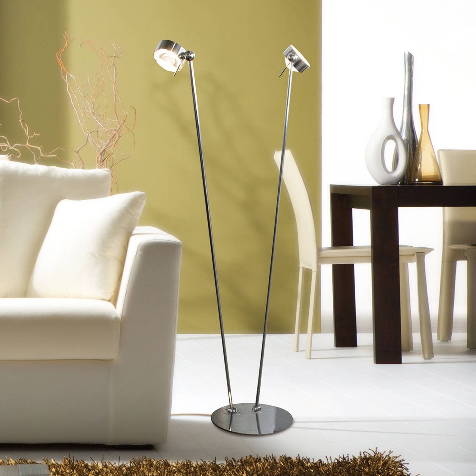 Versatile flexible floor lamp PUK FLOOR chrome