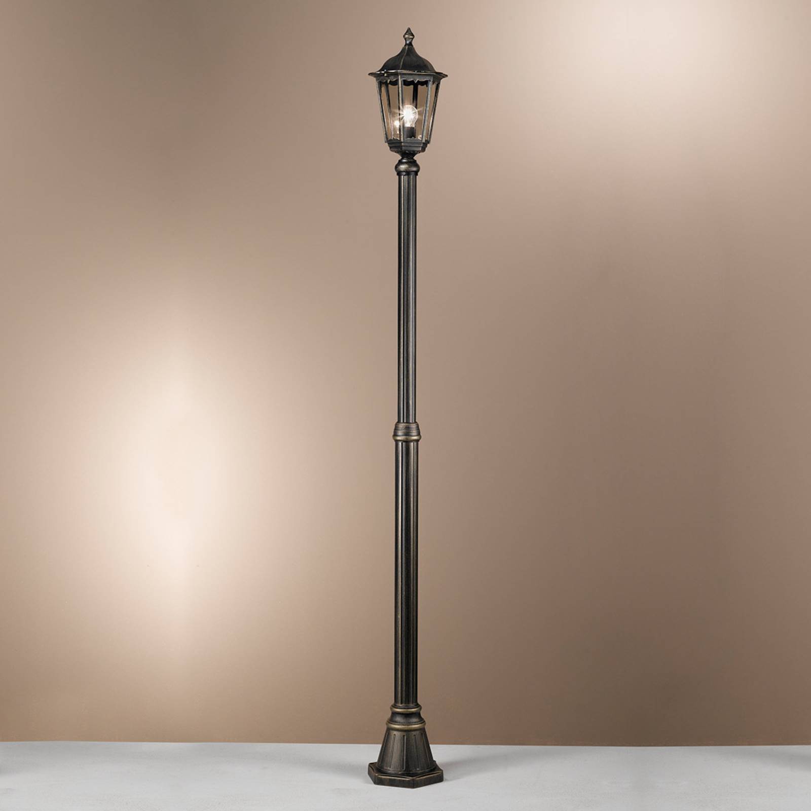 Puchberg lamp post, 1-bulb, 249 cm, white-gold