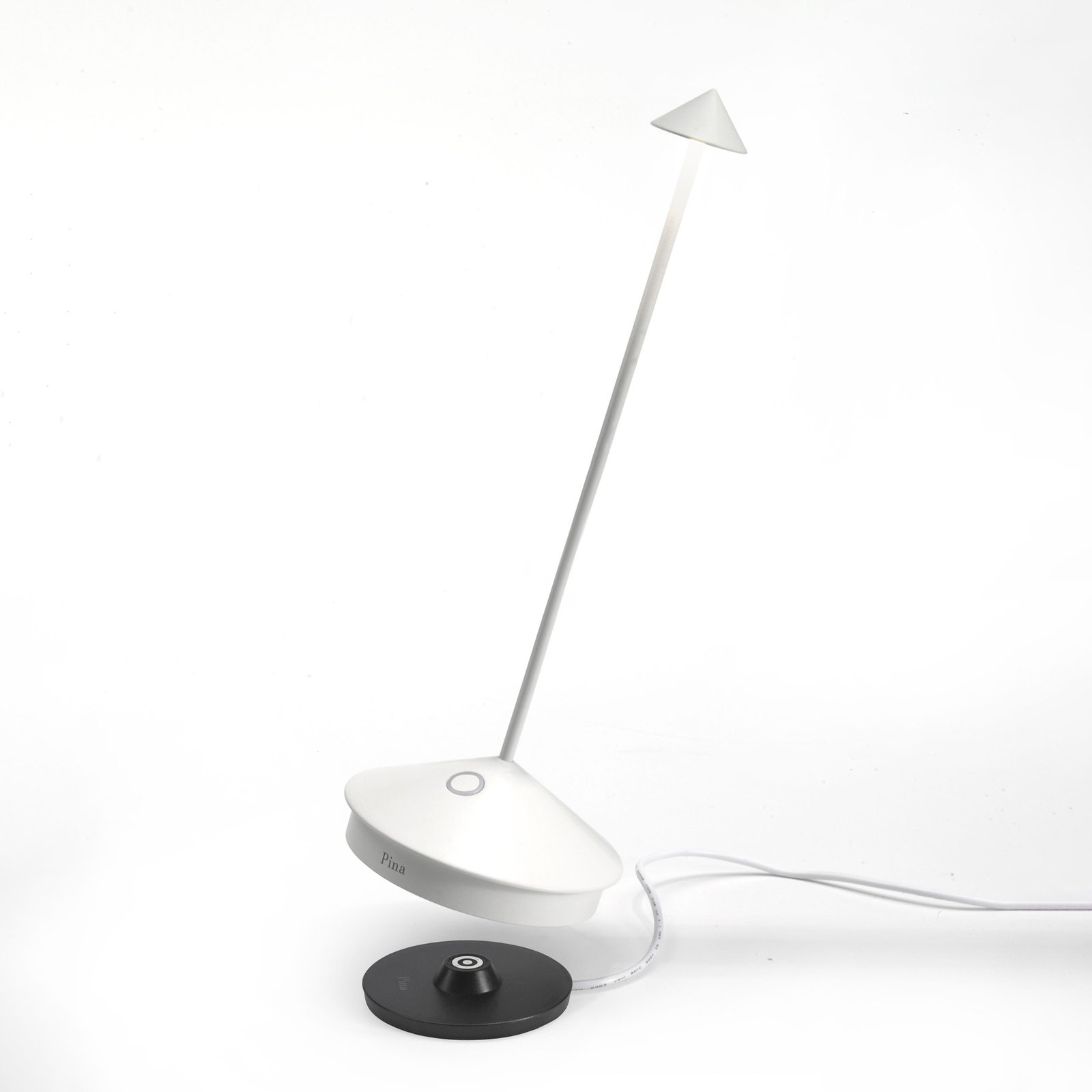 Zafferano Pina 3K stolna svjetiljka na baterije IP54 bijela