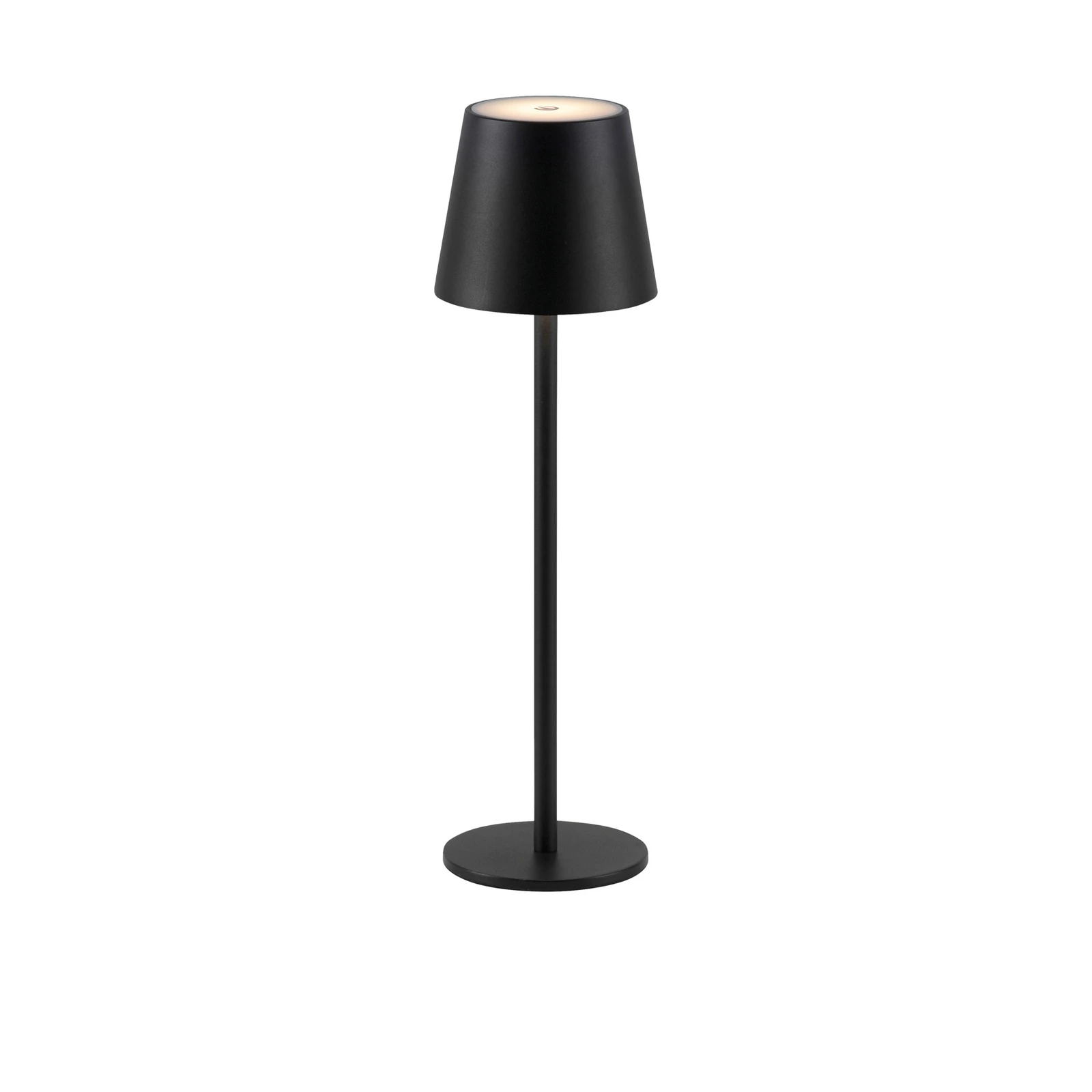 JUST LIGHT. Euria LED újratölthető asztali lámpa, fekete, vas IP54