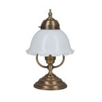Bordlampe Anne, messing/glass, 27 cm høy, svingbar, E27