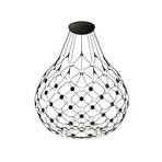 Mesh Pendant Ø80xH60 Phase 2m Black - Luceplan