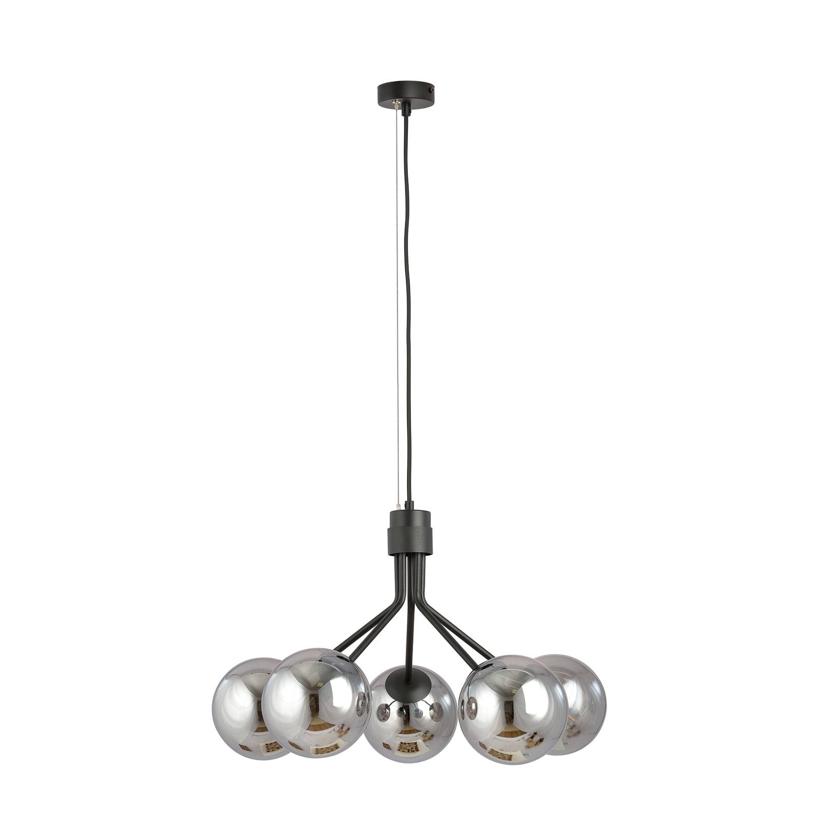 Euluna Suspension Nova noire/graphite à cinq lampes