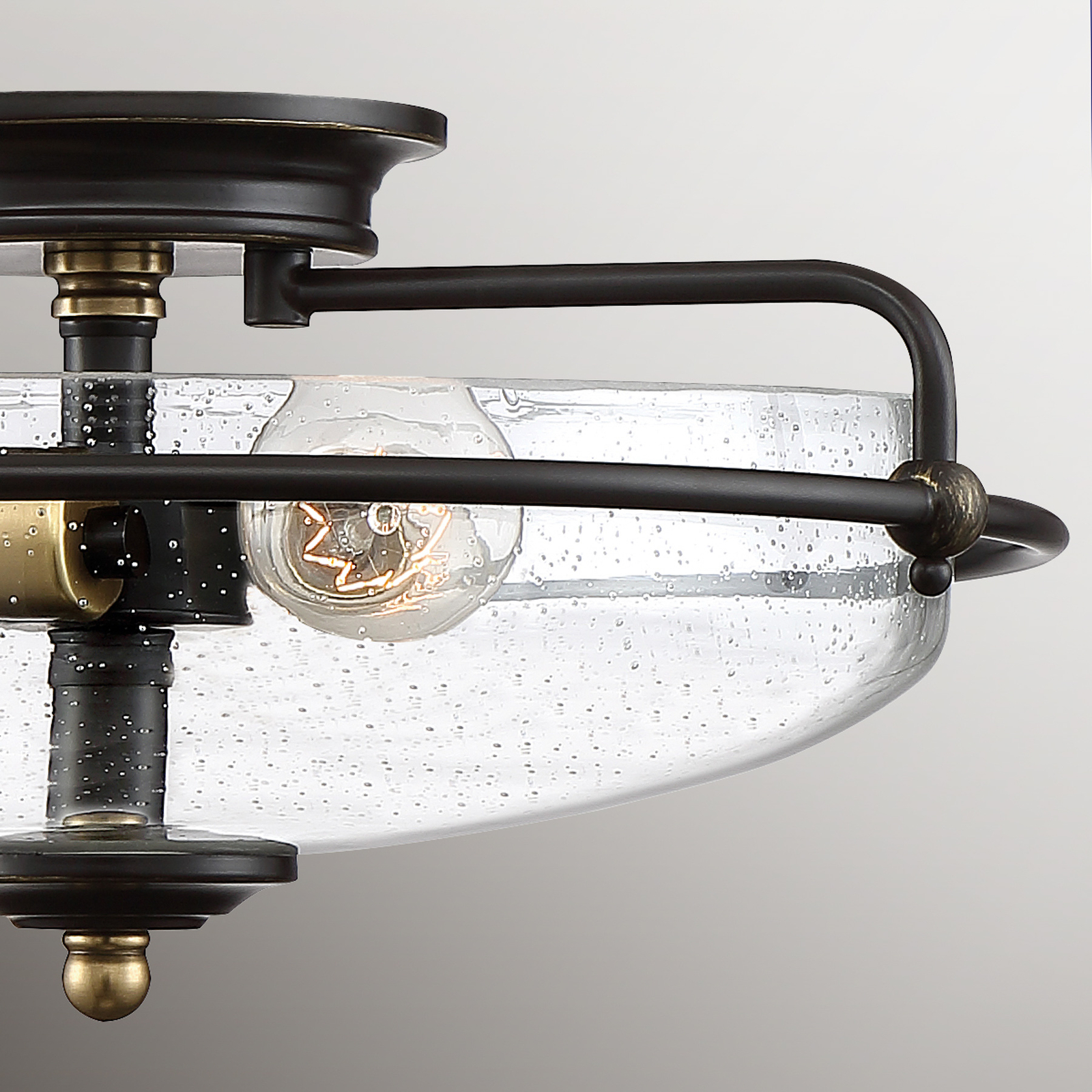Plafondlamp Griffin brons/helder, 3-lamps