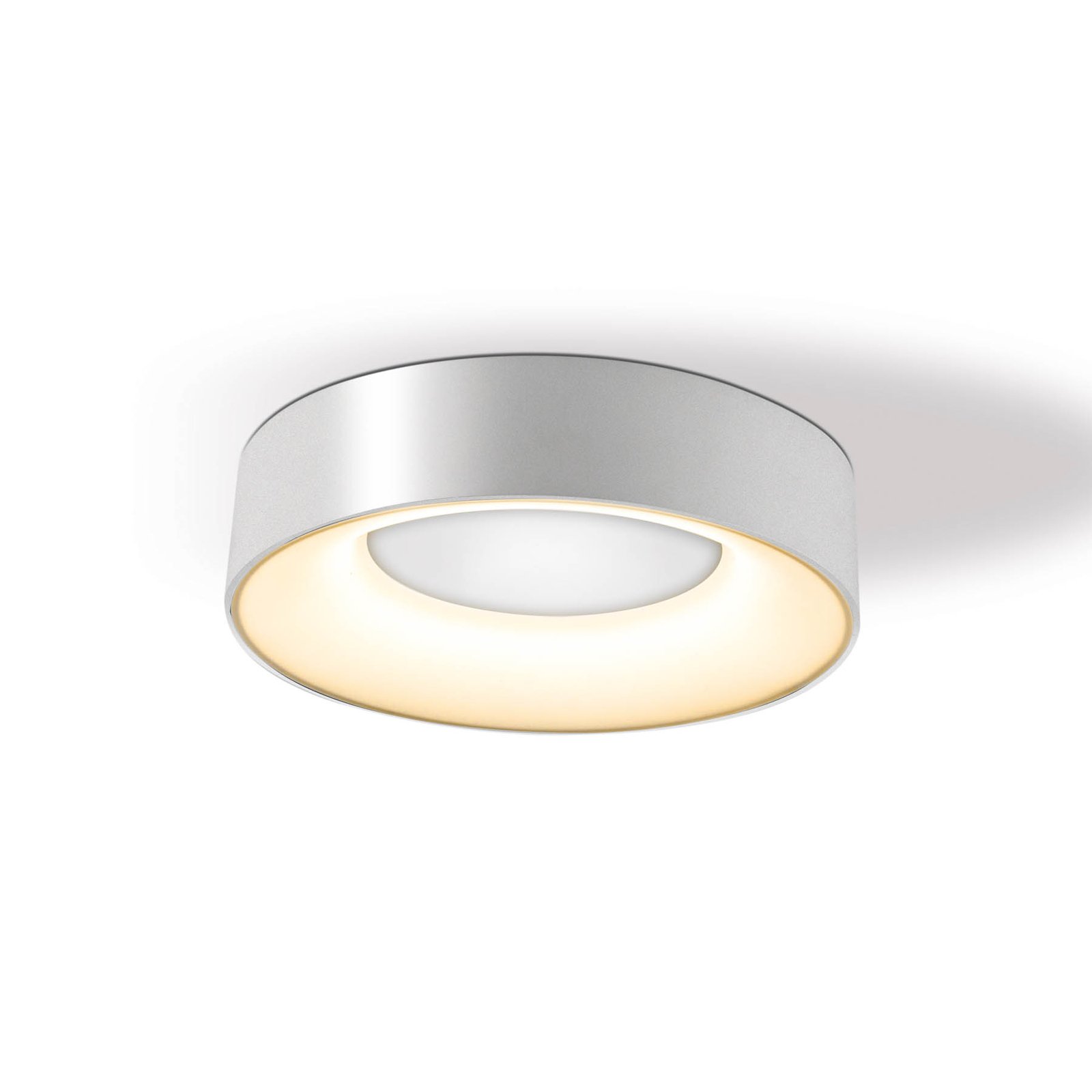 Stropní svítidlo Sauro LED, Ø 30 cm, stříbrná
