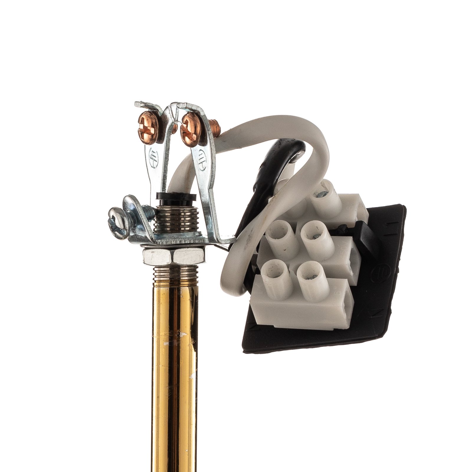 Polo chandelier, 3-bulb, black/dark brass