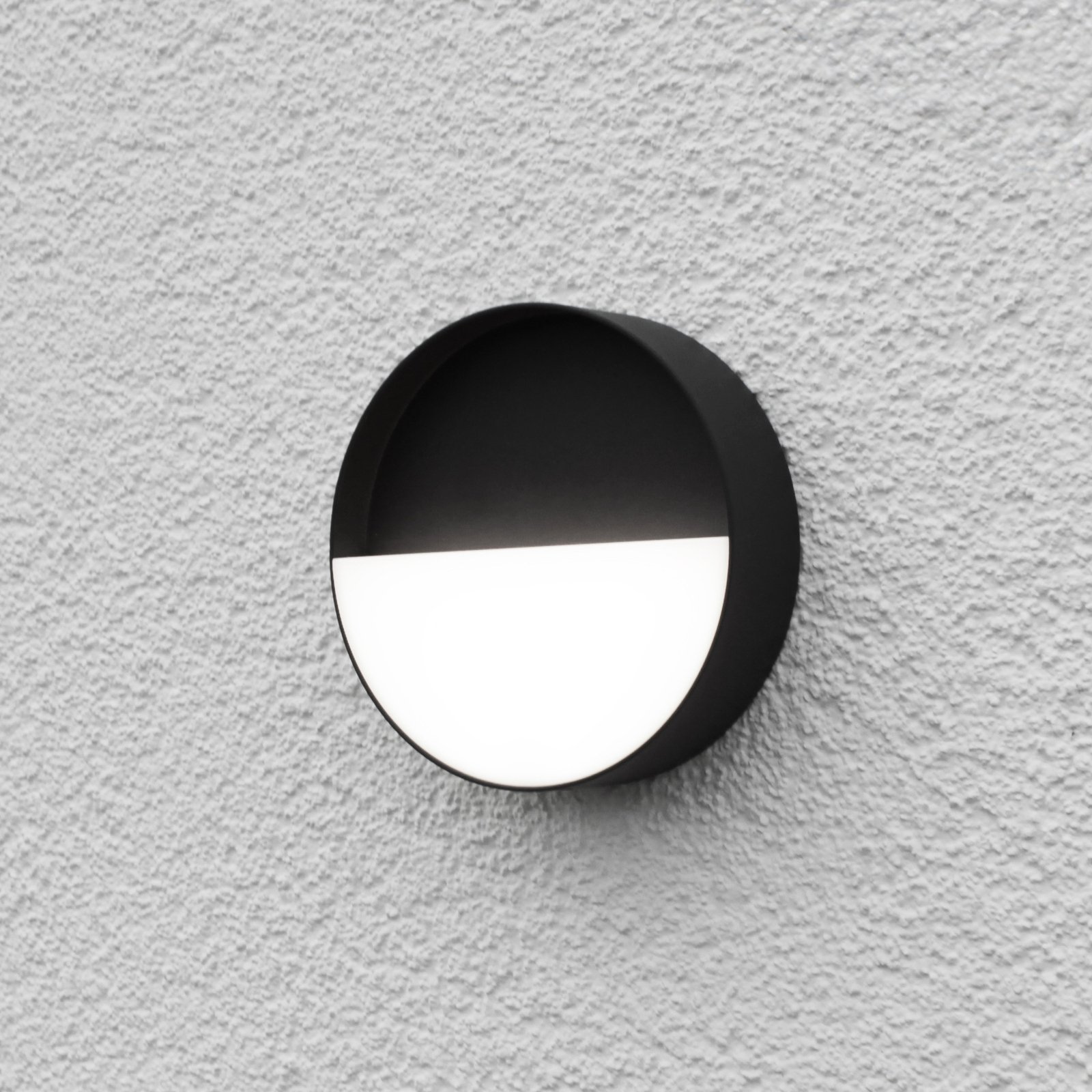 Luminária de parede exterior recarregável Meg LED, antracite, Ø 15 cm