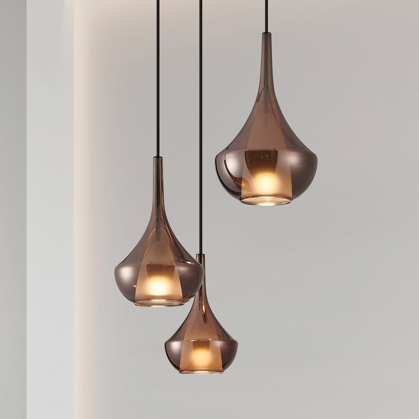 Suspension Almoster, cuivre, Ø 55 cm, à 3 lampes - Stars of Light