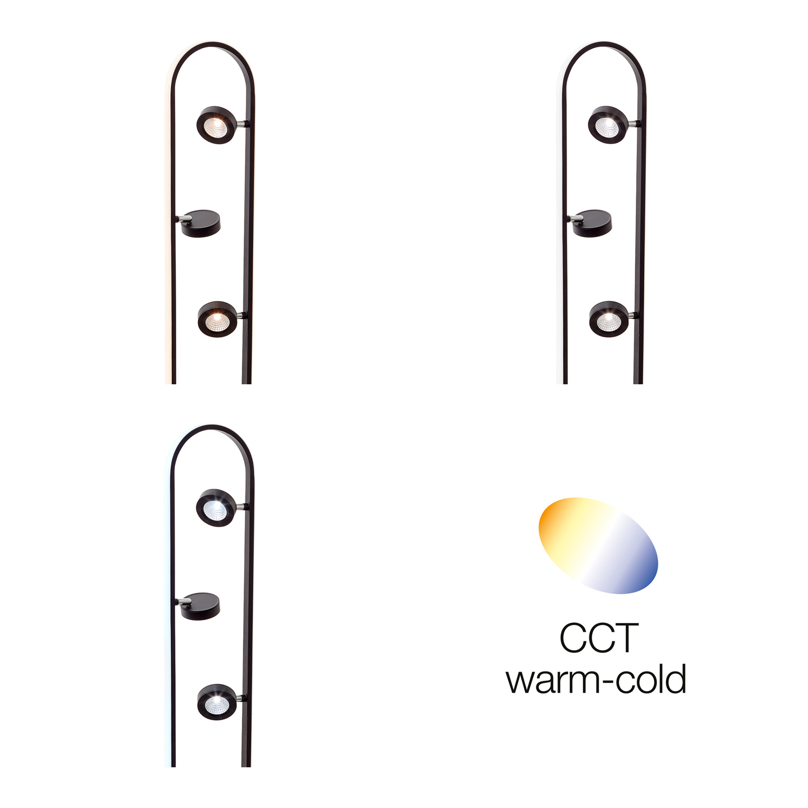 Piantana LED Nebeker, 4 luci