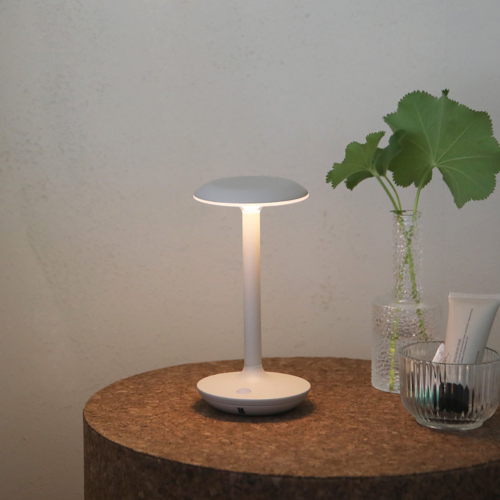 Stolová LED lampa Petit, greige, hliník, IP44