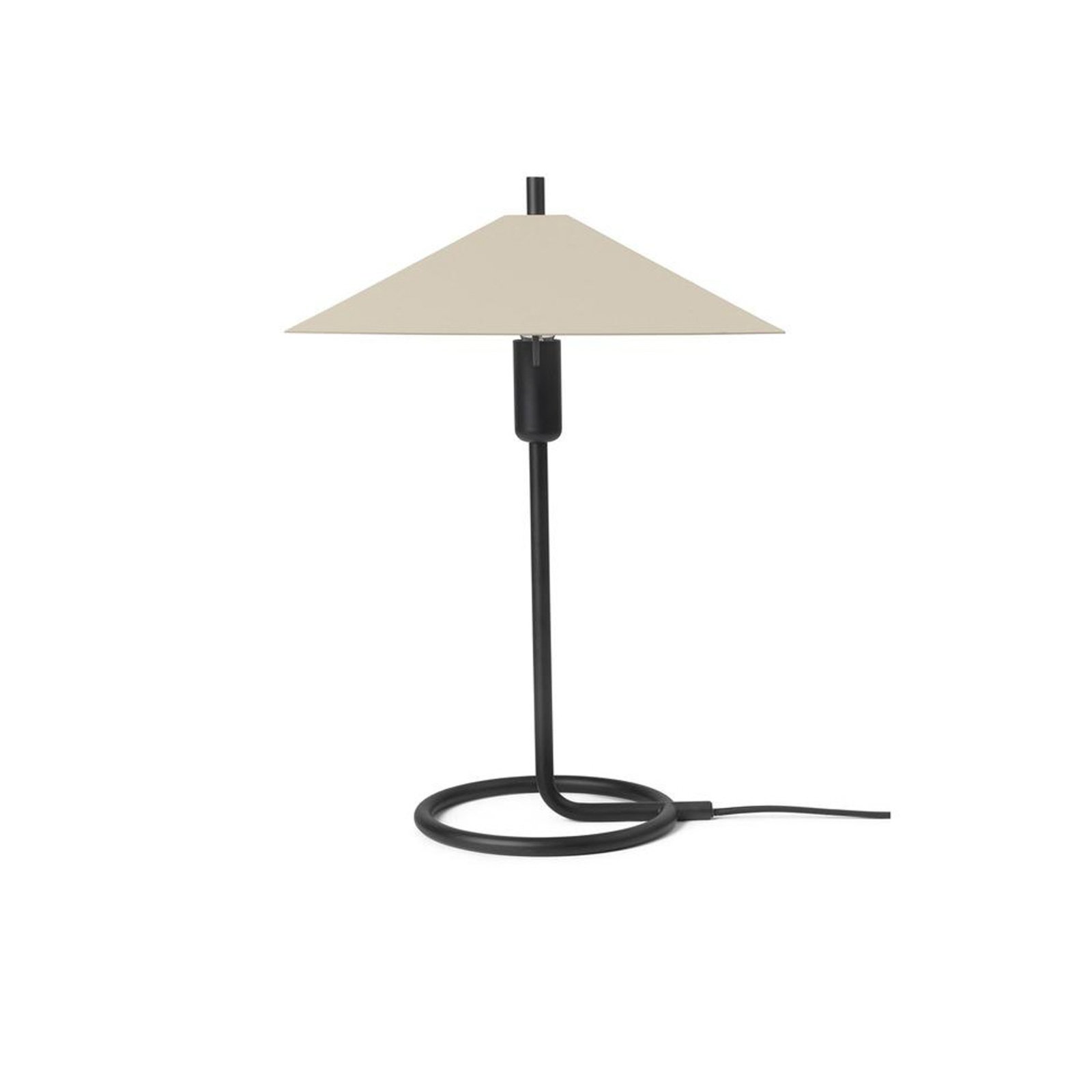 ferm LIVING Lámpara de mesa Filo, beige, angular, hierro, 43 cm