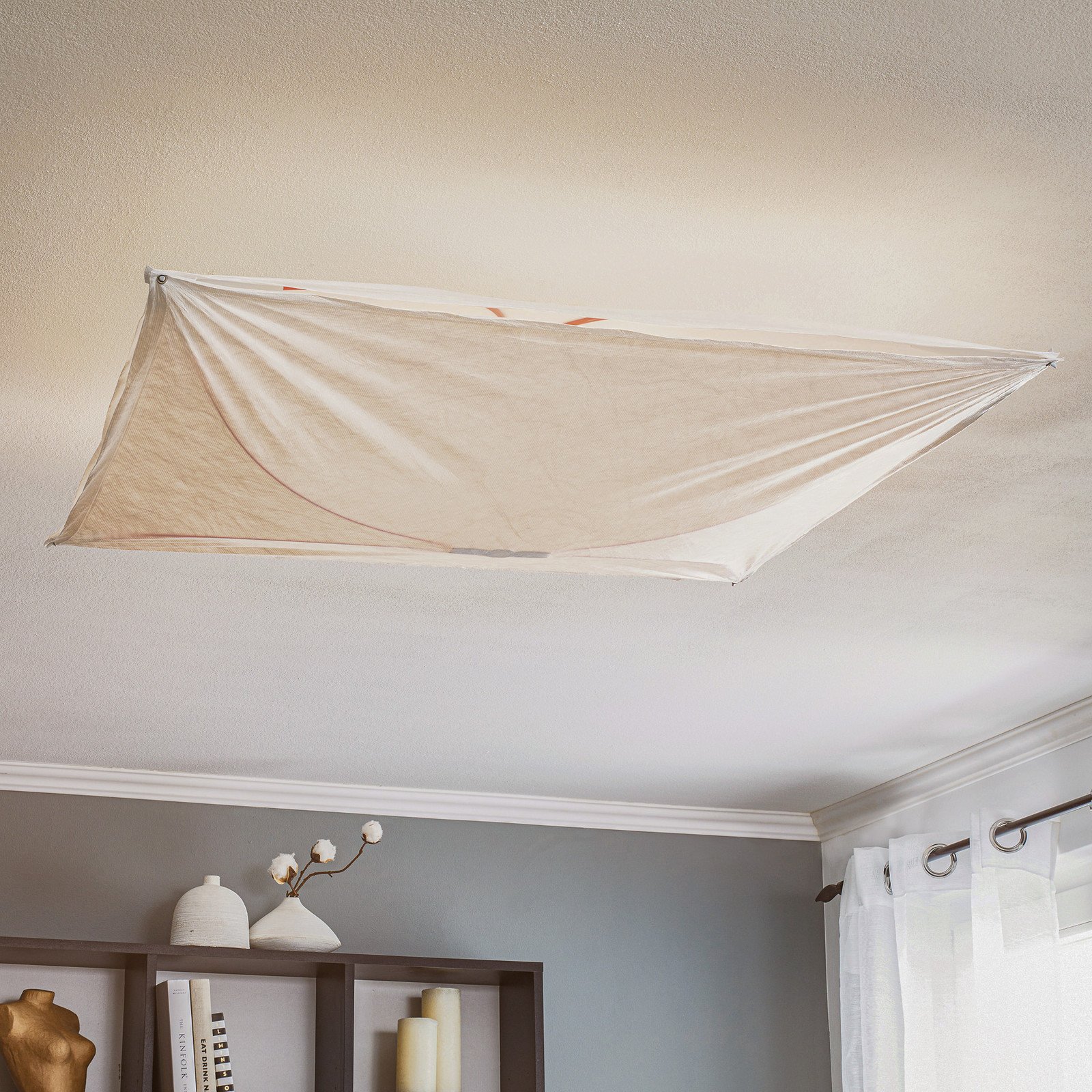 FLOS plafonieră Ariette 80 cm - Camera de zi / sufragerie - design - alb - Țesătură / Textil