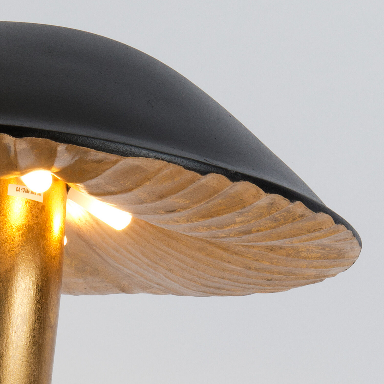 Bordlampe FORTUNELLO, svart/gull, høyde 40 cm, metall 5xG4