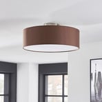 Φωτιστικό οροφής Lindby Sebatin, Ø 40 cm, ανοιχτό καφέ, ύφασμα, E27