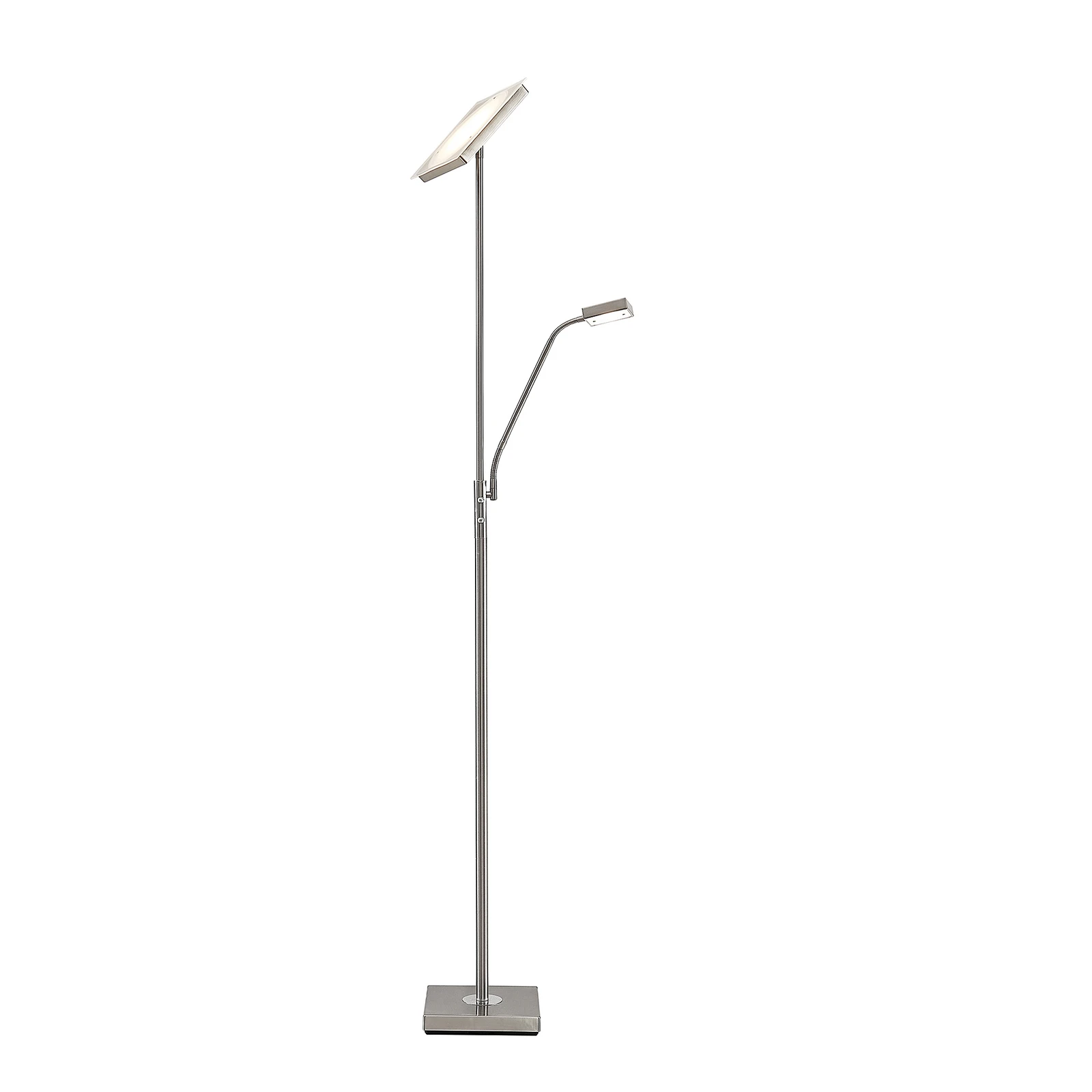Lindby LED-Stehleuchte Sumani, γωνιακή, νικέλιο, ύψος 180cm
