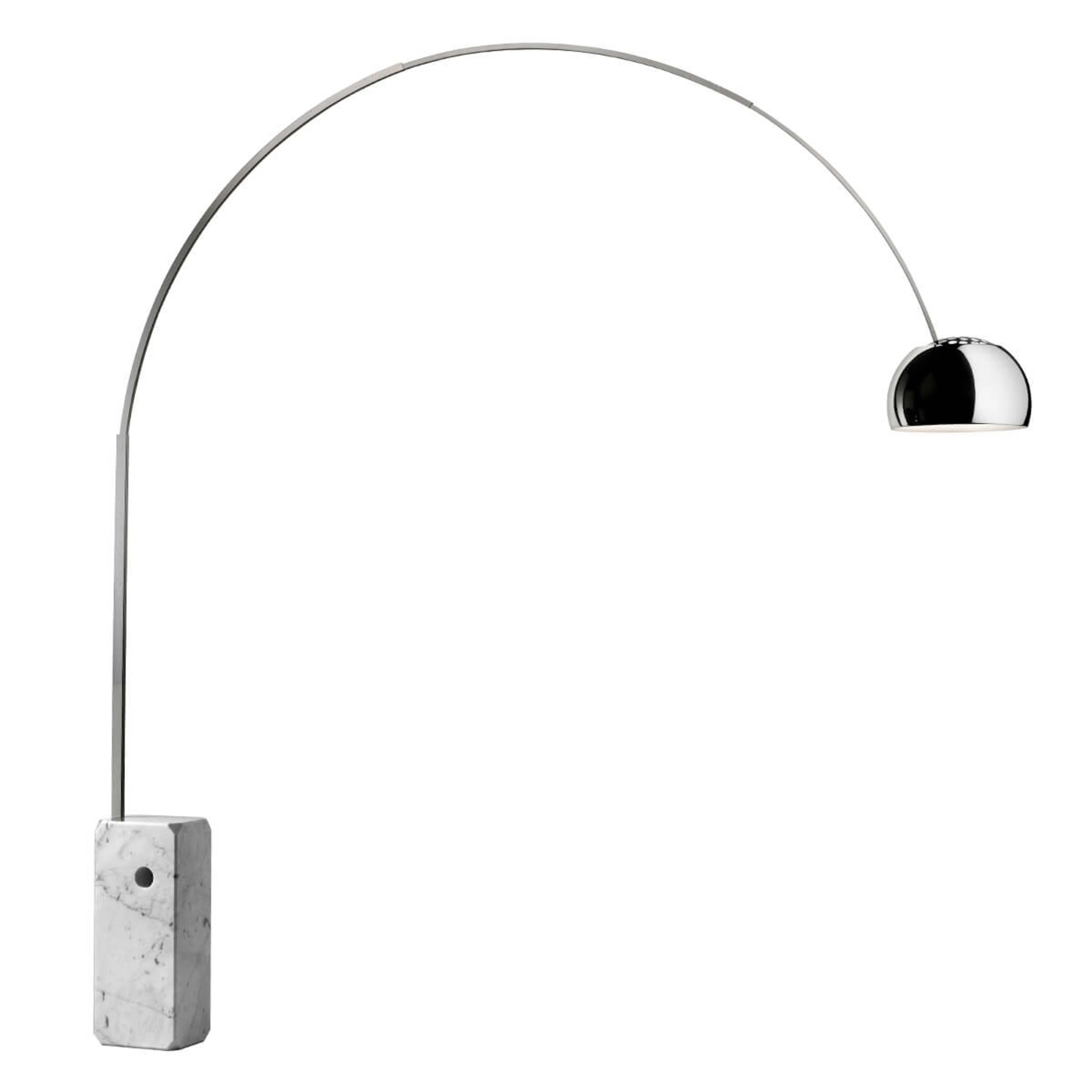LED-Bogen-Stehlampe Arco, chrom, Höhe 240 cm - FLOS
