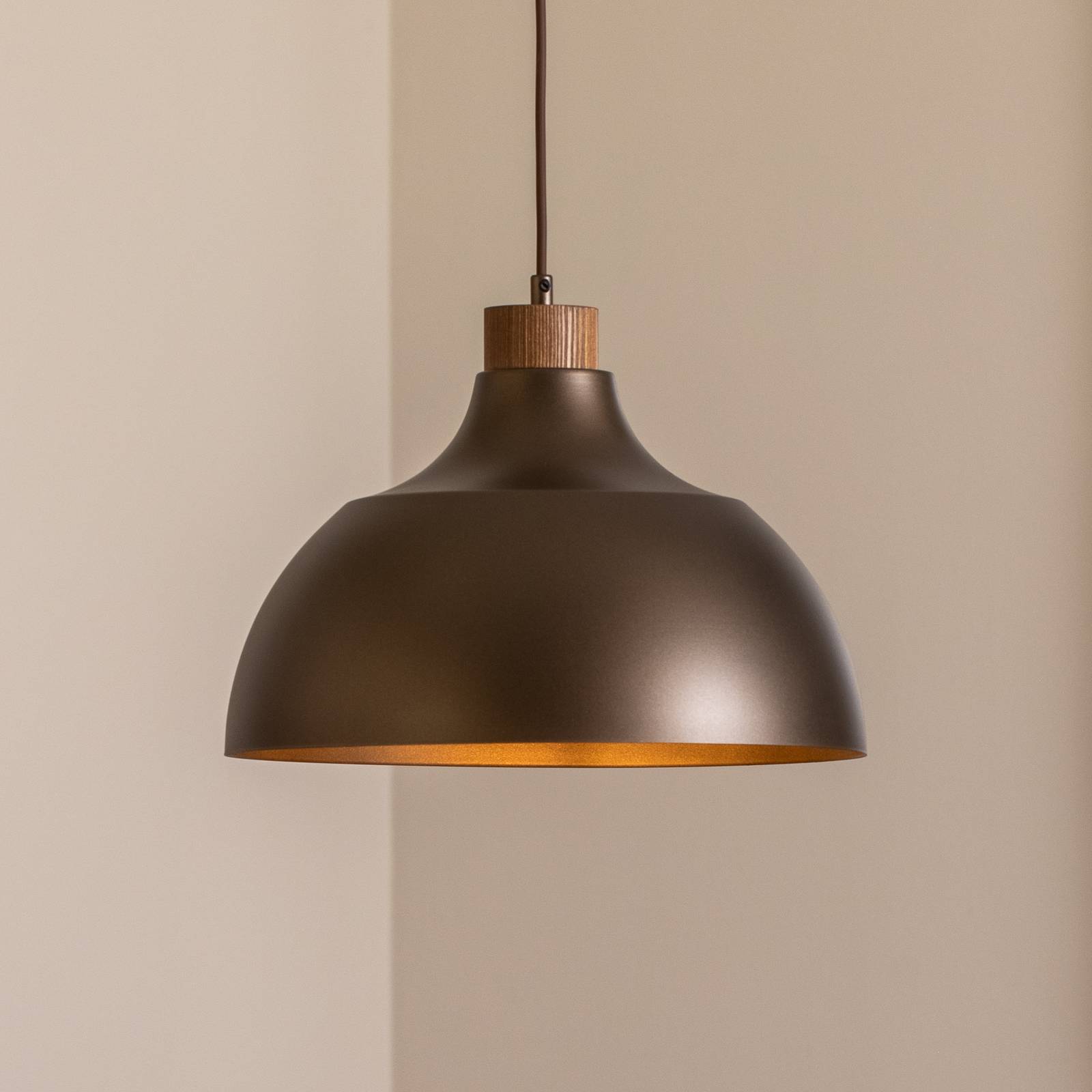 Cap Hängeleuchte, braun, Metall, Ø 34 cm, E27 günstig online kaufen