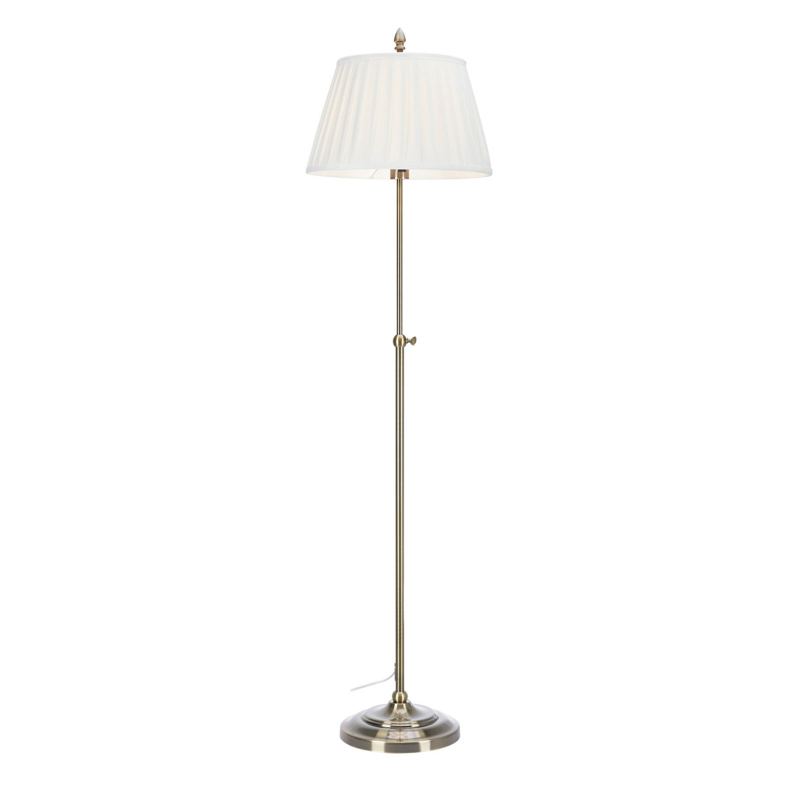 Lampadaire Oxford, couleur laiton, hauteur 155 cm, métal/tissu