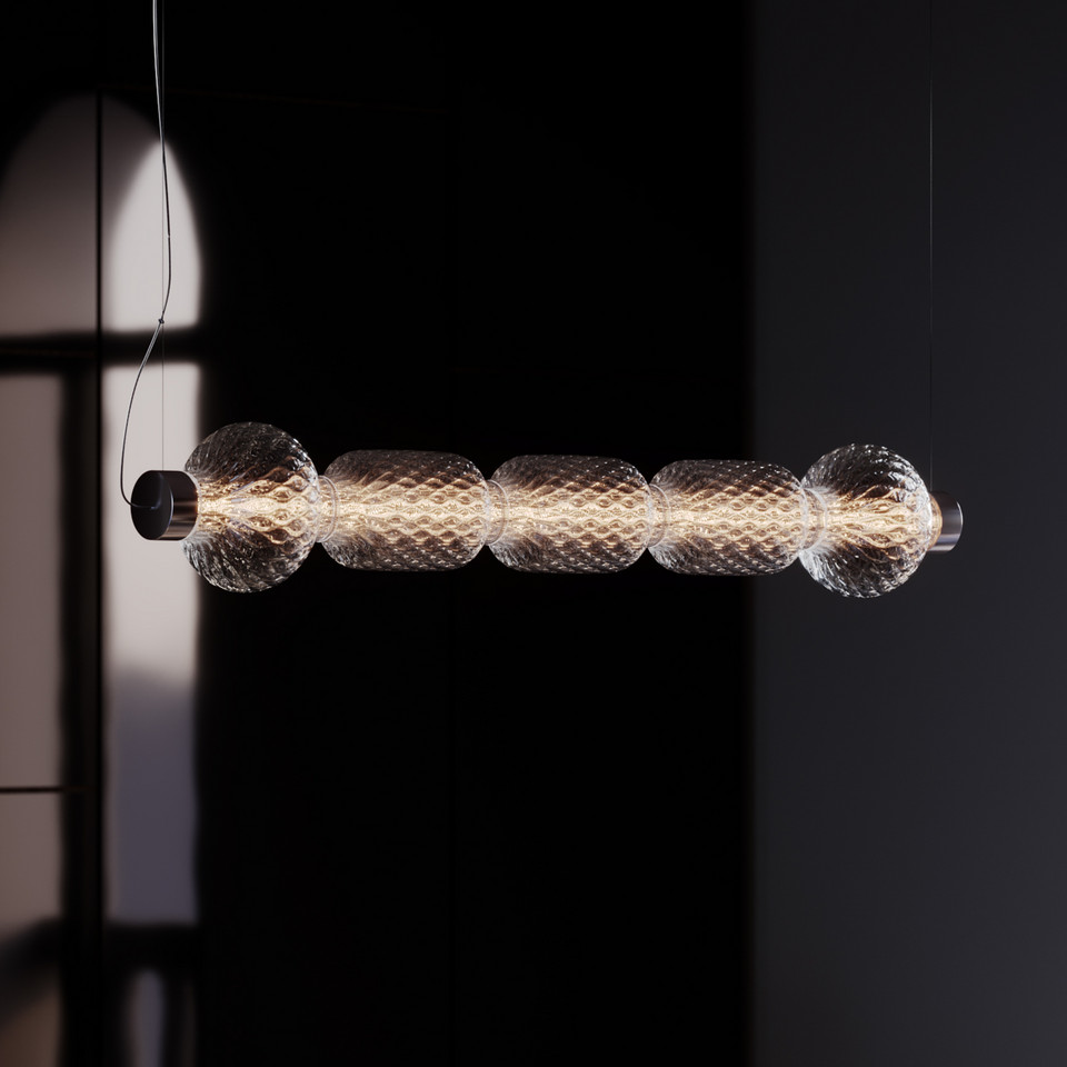 Artemide Alambicco Horizontal App hänglampa 123 cm 2 700 K, transparent från Artemide
