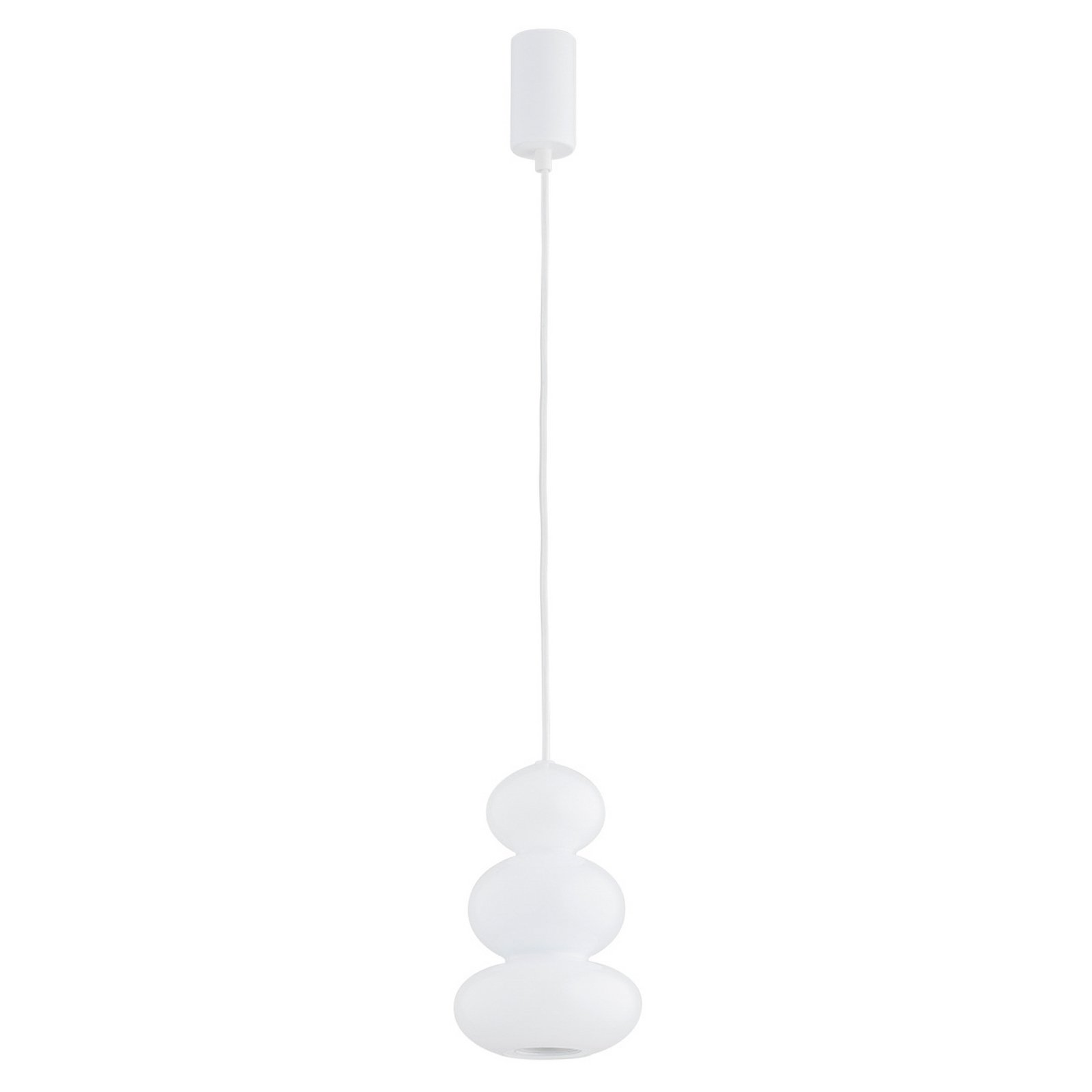 Lampada a sospensione Oman, bianco lucido, vetro, Ø 14 cm