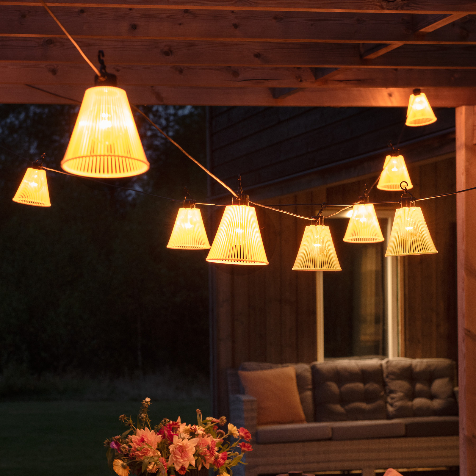 Biergarten fairy lights basic set with lampshades