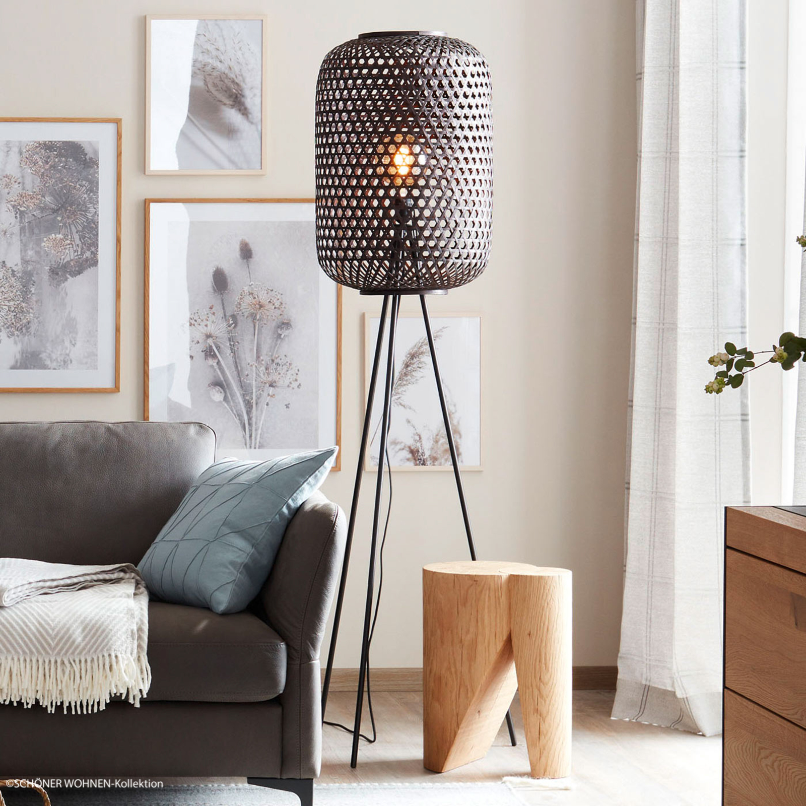 Schoner Wohnen Calla Stehleuchte Dreibein Schwarz Kaufen Lampenwelt De