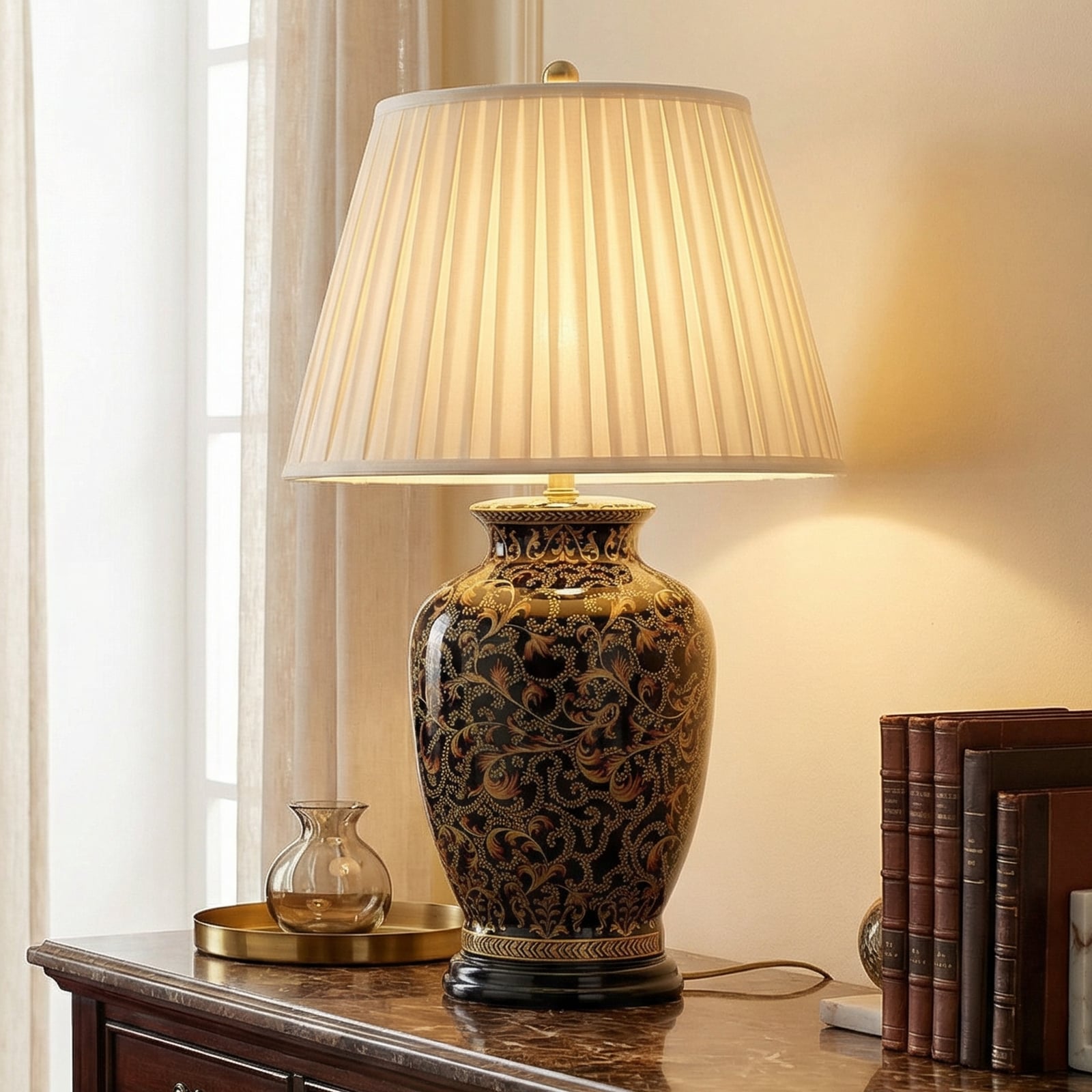 Morris stolna lampa s porculanskom bazom