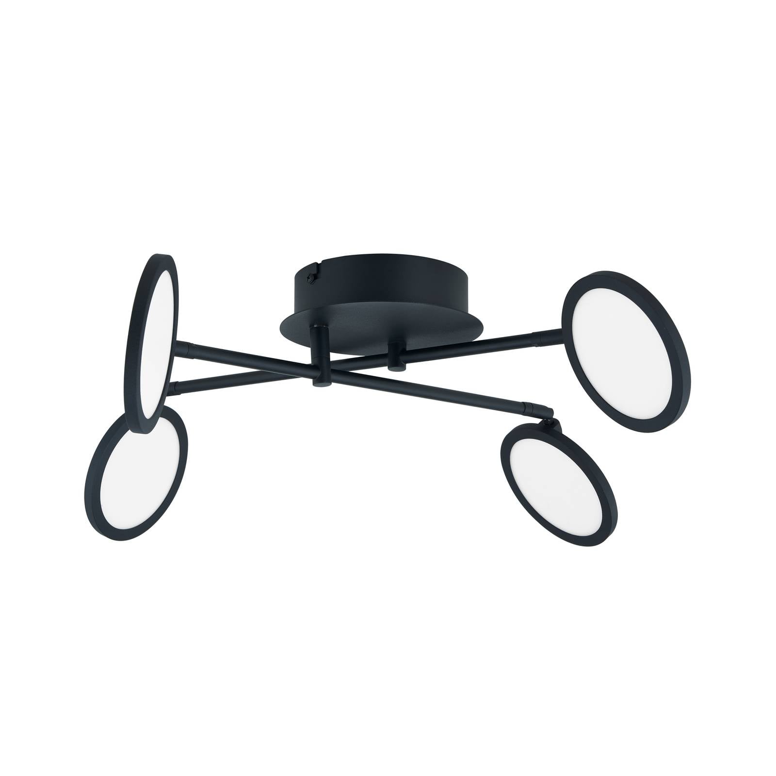 Lindby LED-Deckenleuchte Manel, schwarz, Eisen, 60 cm lang