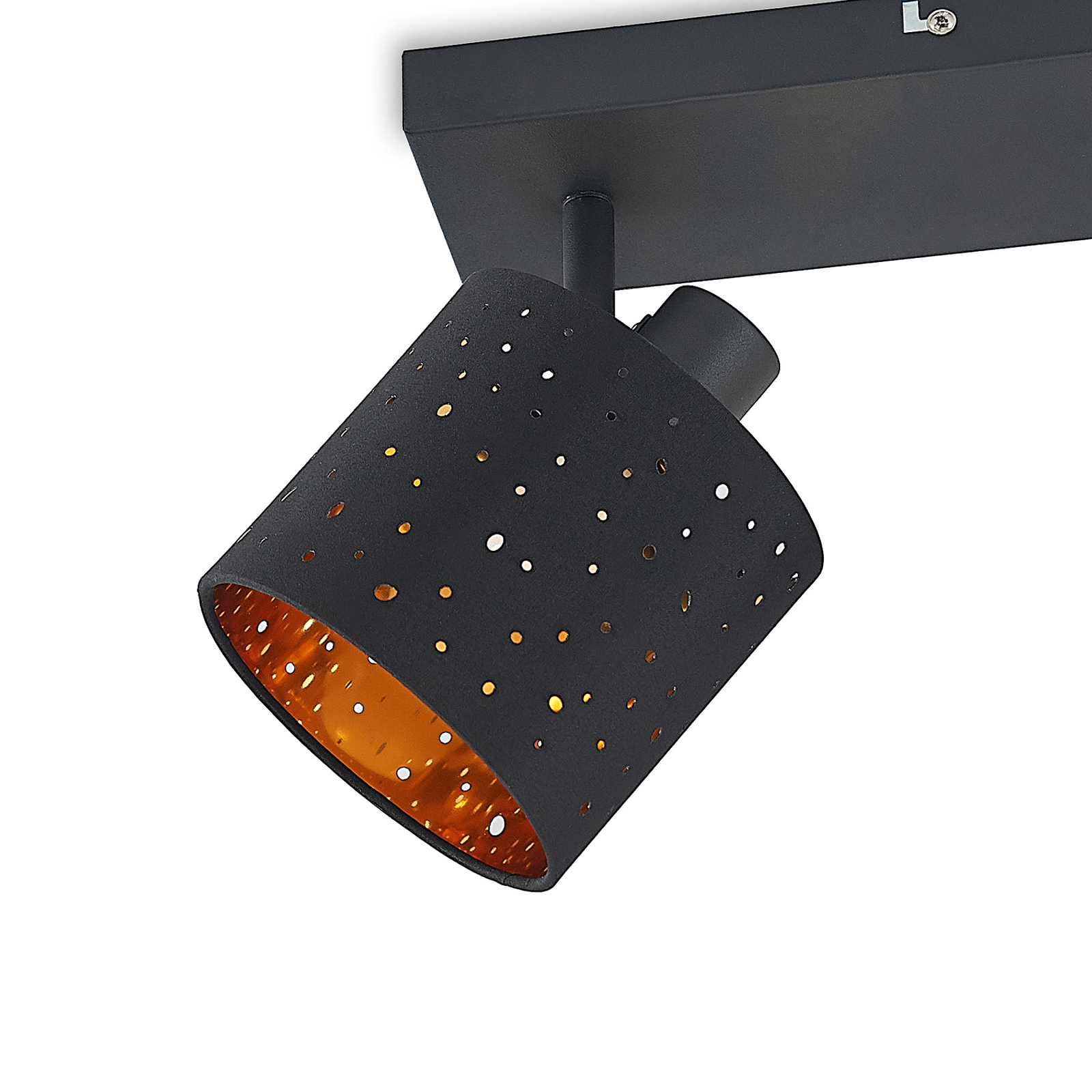 Lindby Darima ceiling spotlight, two-bulb black