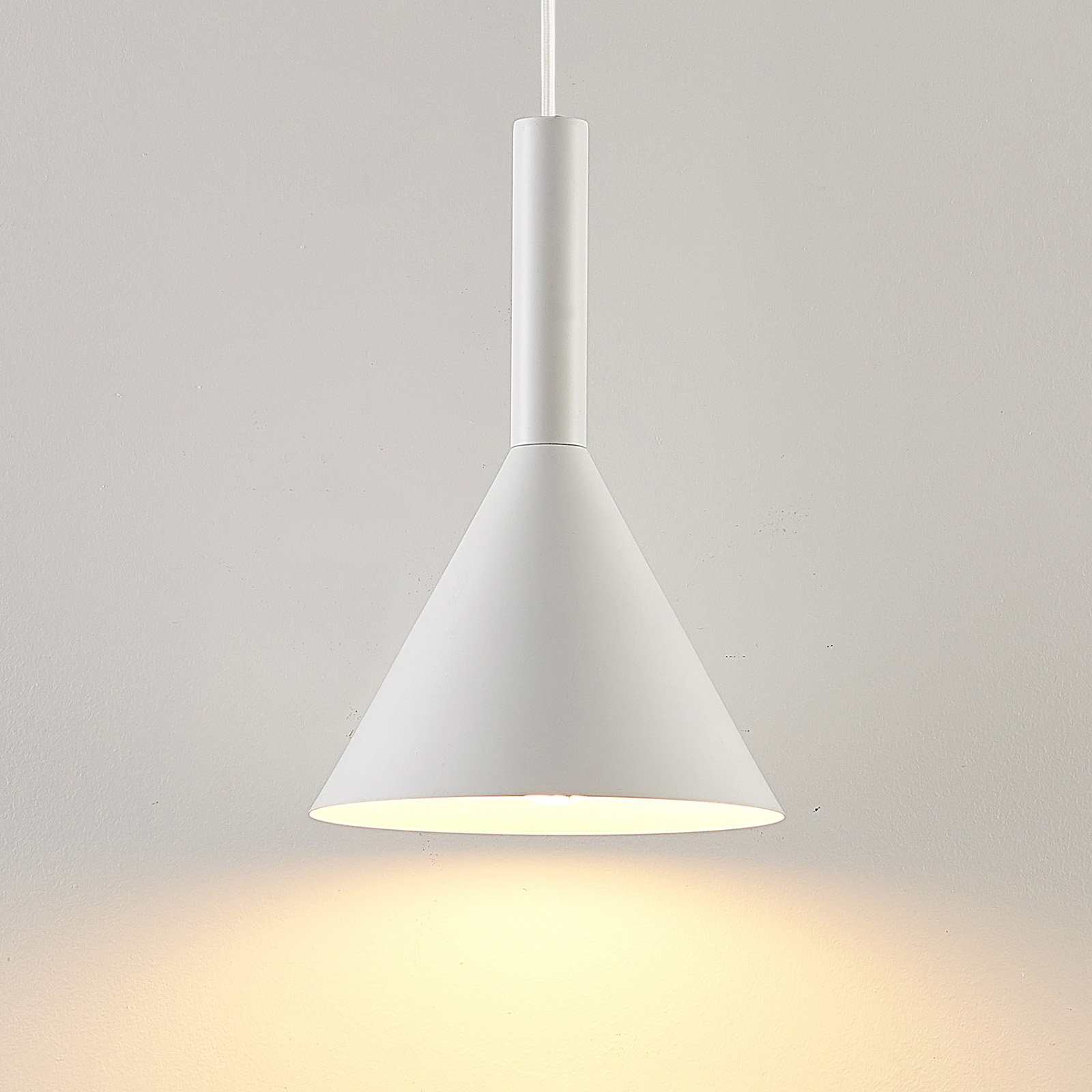 Arcchio Tadej pendant lamp, 1-bulb 19 cm white, for Living / Dining Room, steel, E27, 40 W, energy efficiency: A++, H: 28 cm