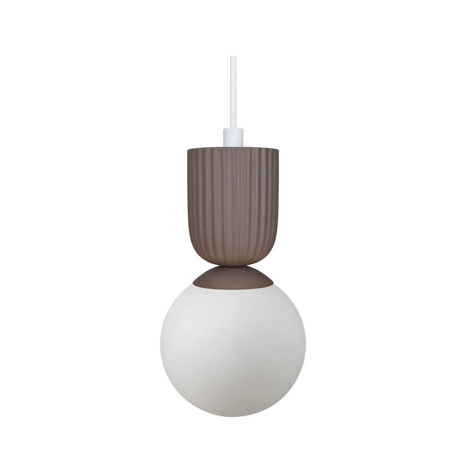 Hängeleuchte Sadie, hellbraun, Ø 15 cm, Glas/Keramik