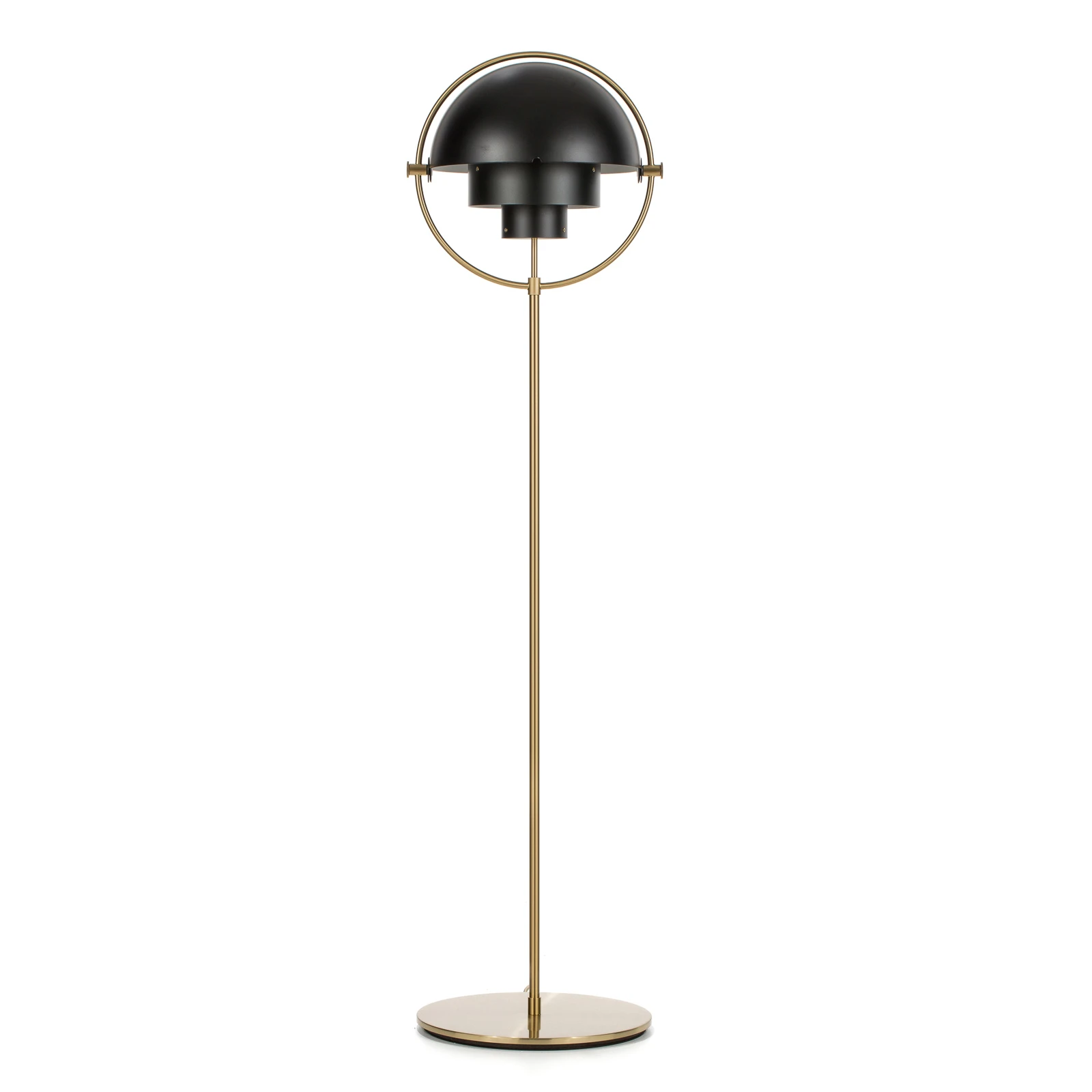 Lámpara de pie Gubi Multi-Lite, altura 148 cm, latón/negro