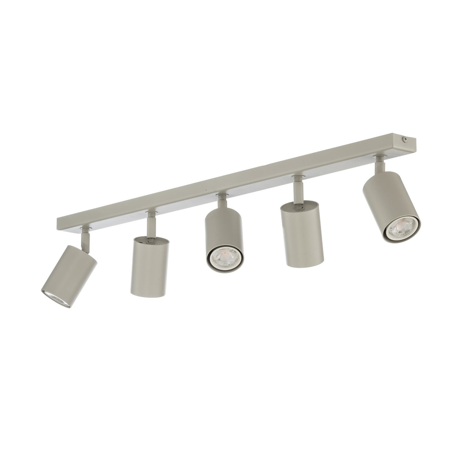 Тавански прожектор Zoom, 5-пламъчен, сиво-бежов, стомана, GU10