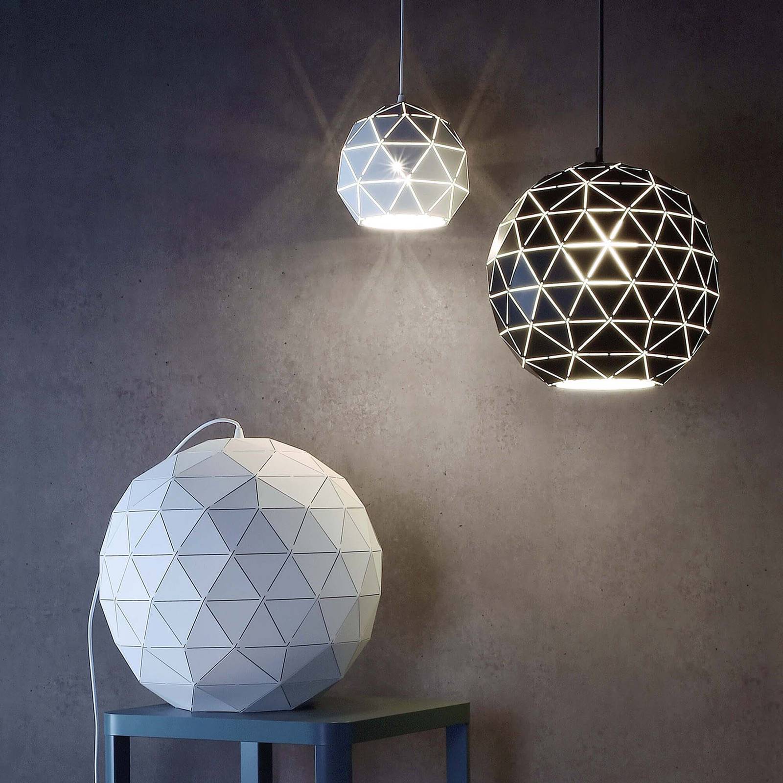 Lampa wisząca Asterope, okrągła Ø 50 cm, biała