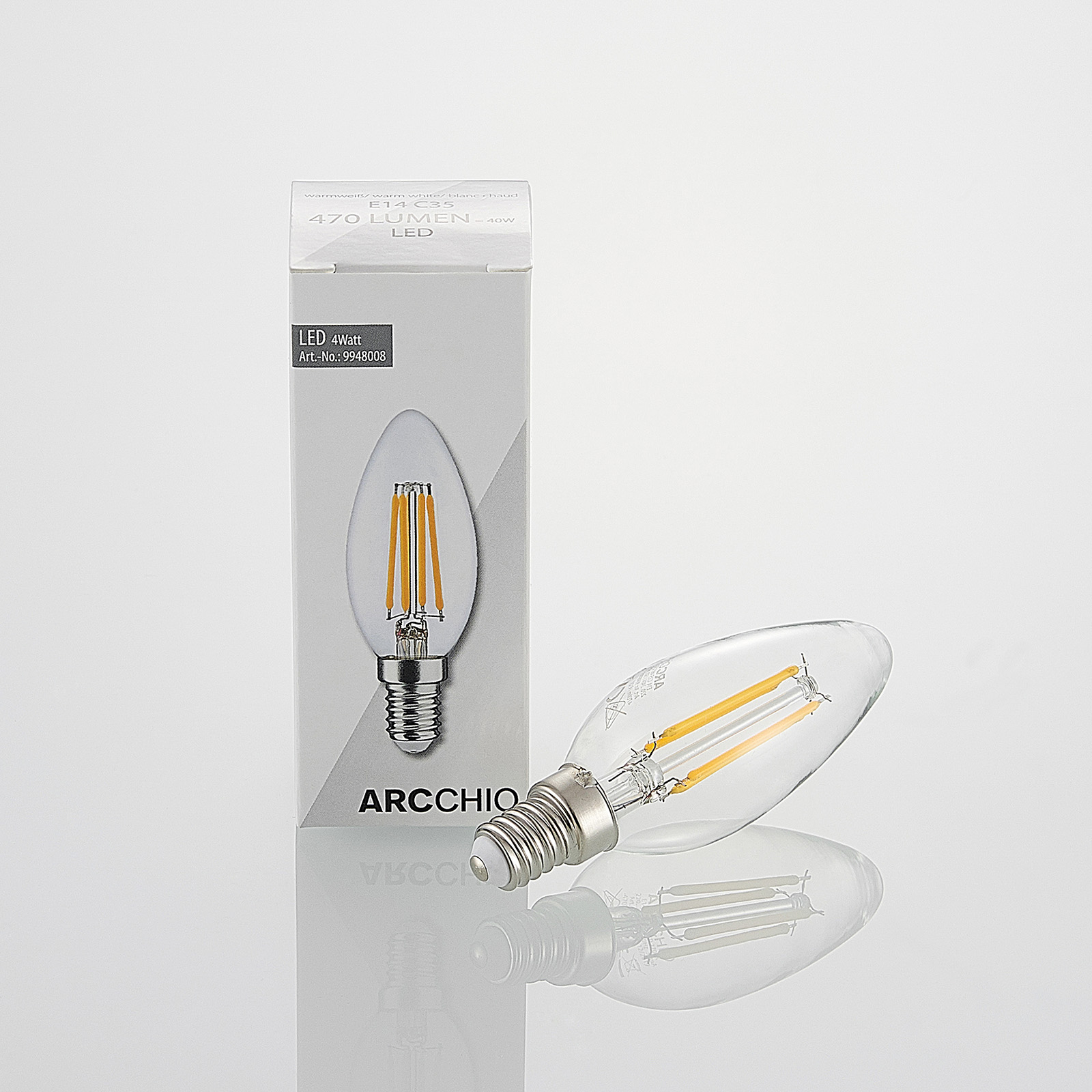 LED-lamppu E14 filamentti 4 W 2 700 K, 3-v. himm.