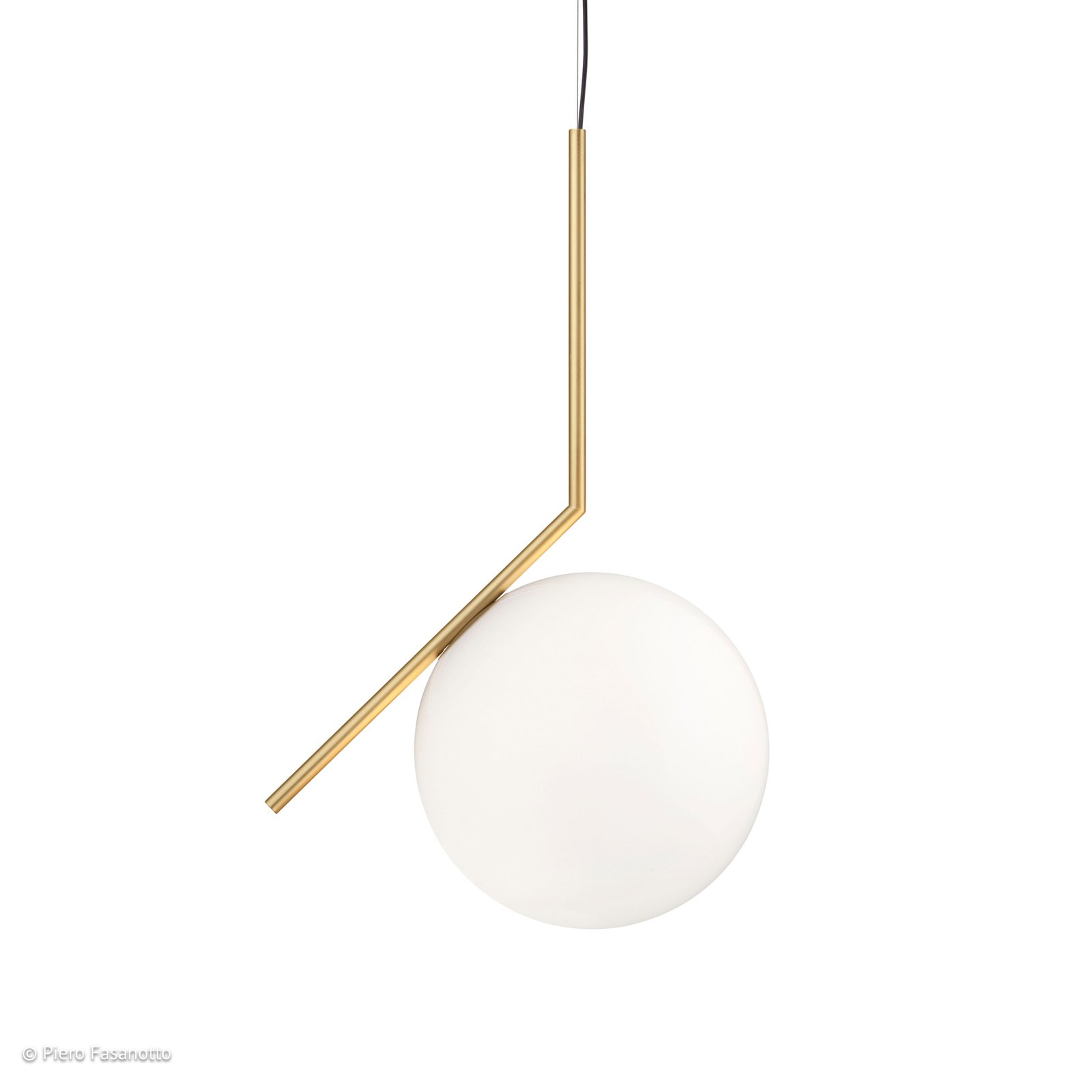 FLOS pendant light IC S3, brass-coloured, glass