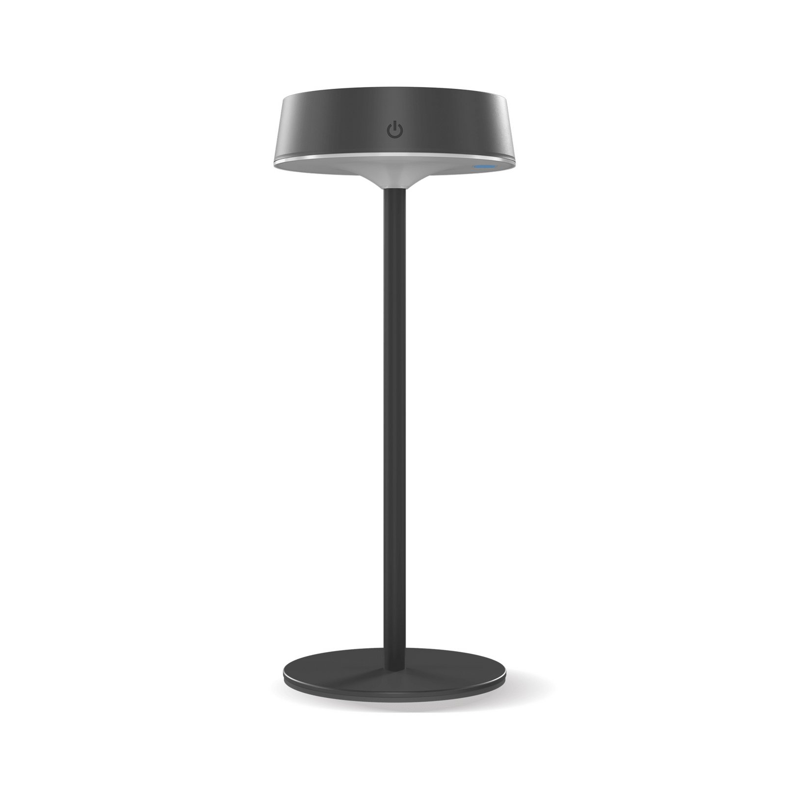 Calex LED-aurinkoakkuinen pöytävalaisin Parma, himmennettävä, musta