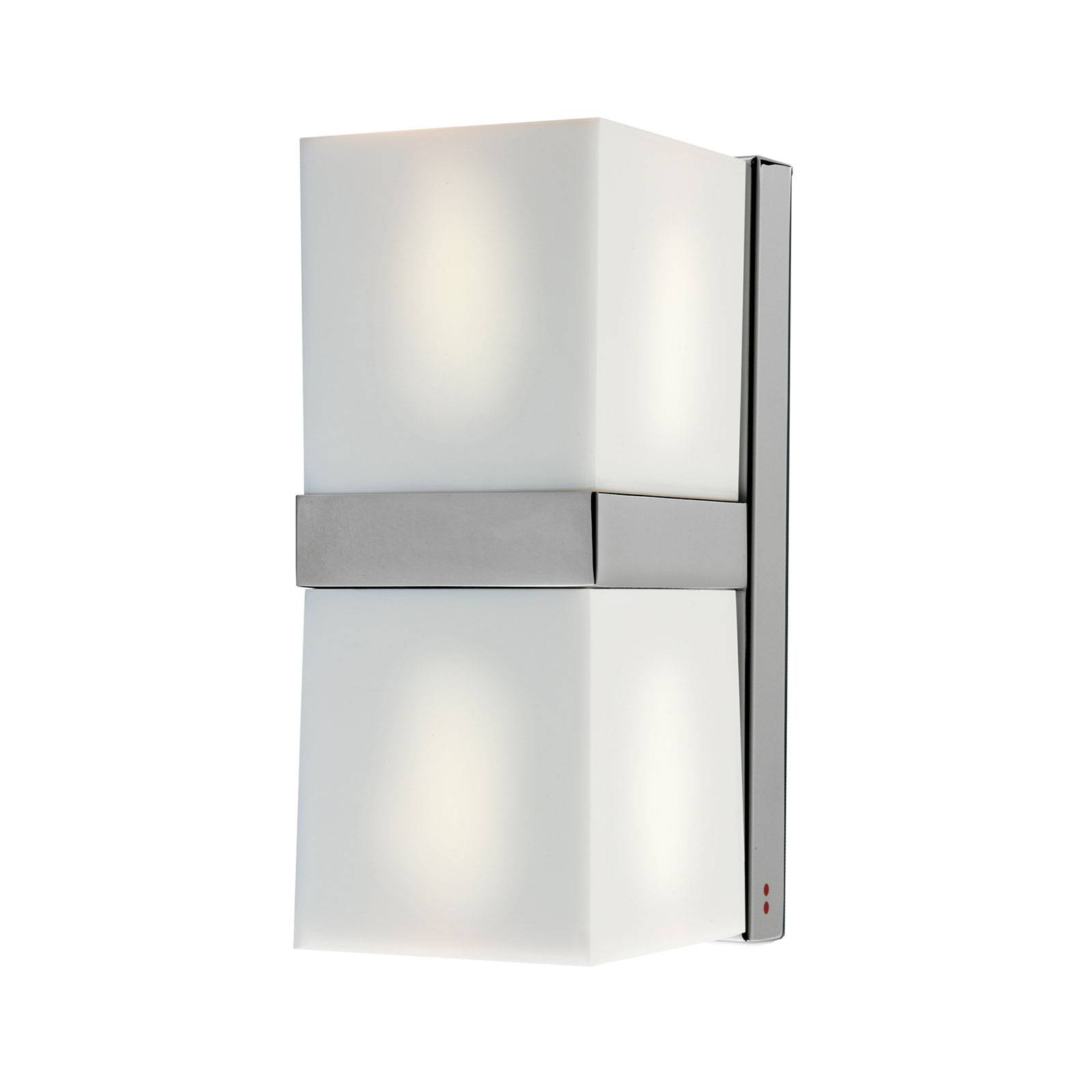 Fabbian Cubetto wall light up/down GU10, white, for Living / Dining Room, glass, metal, GU10, 7 W, energy efficiency: A++, W: 8 cm, H: 19.2 cm