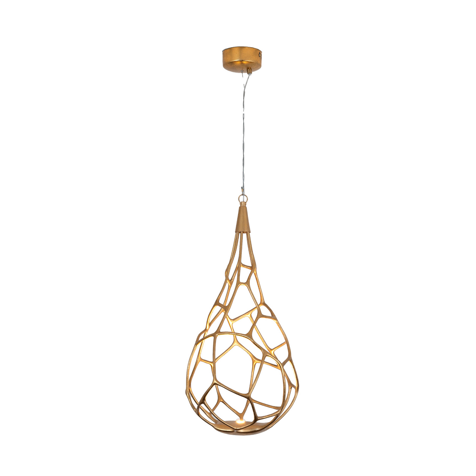 LED-Hängelampe GOCILUME, goldfarben Ø 30 cm, Metall, dimmbar