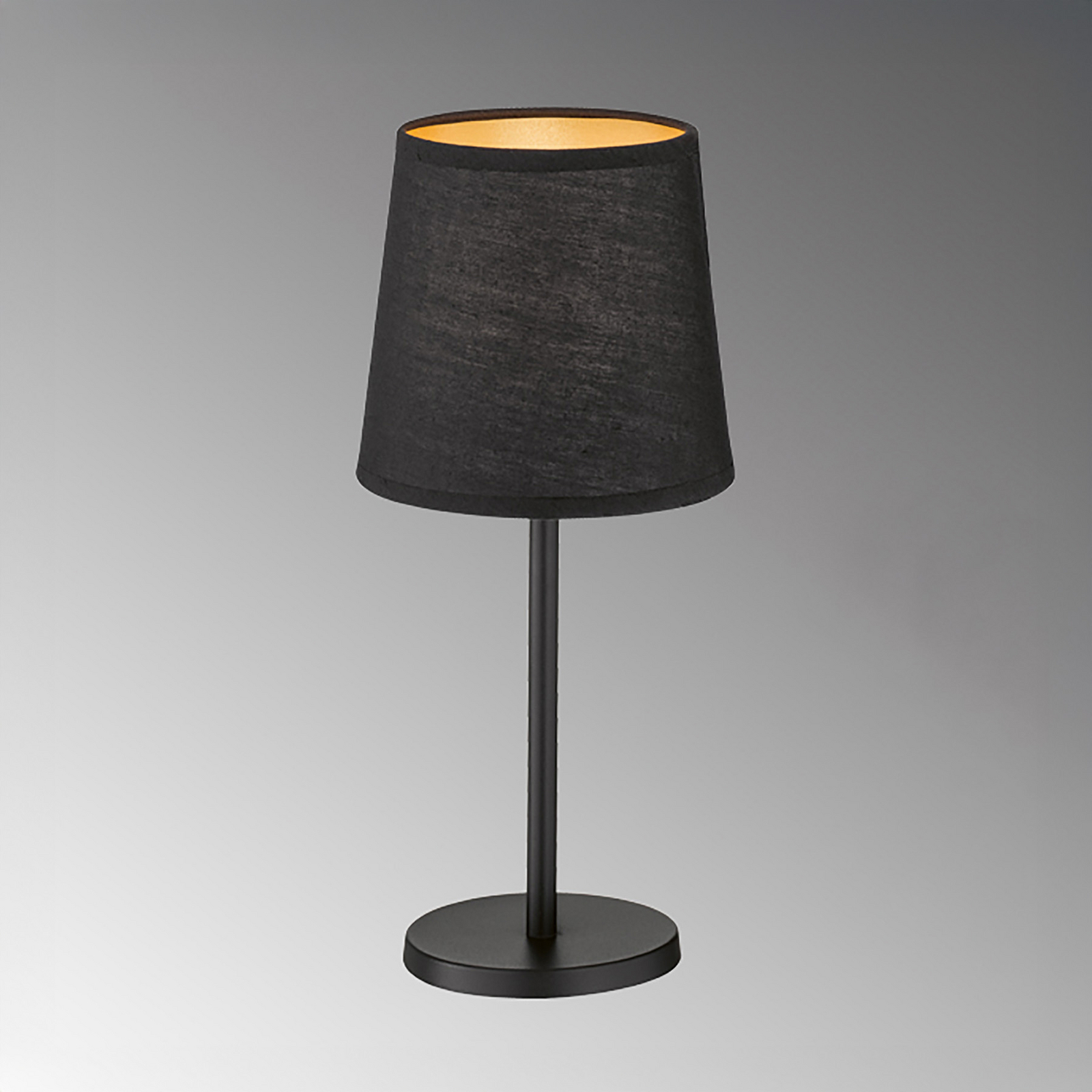  Tafellamp Rimini, zwart, textiel, hoogte 30 cm, E14