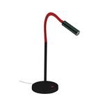 Rocco LED table lamp, matt black, flex arm red